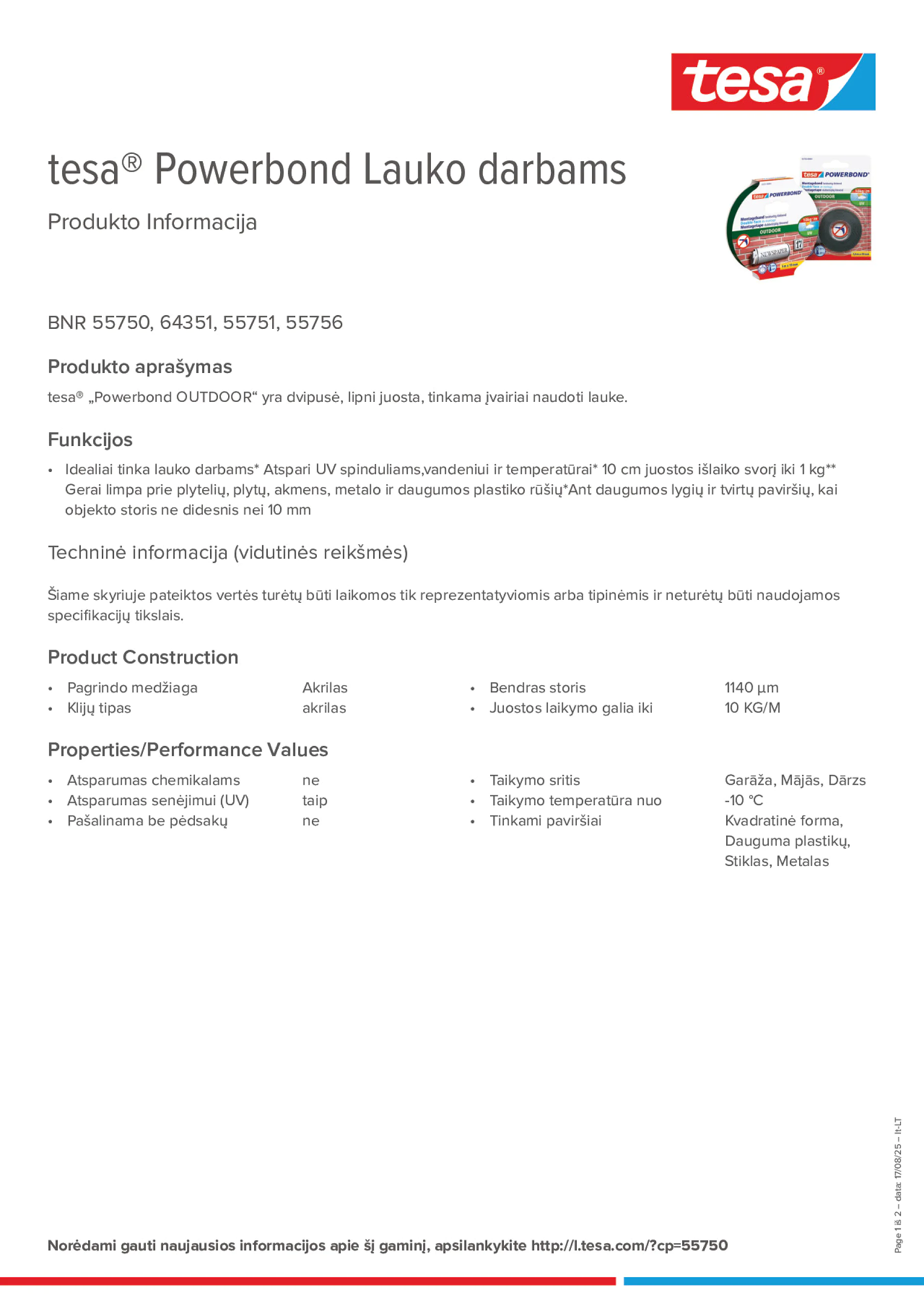 Product information_tesa® Powerbond 55751_lt-LT