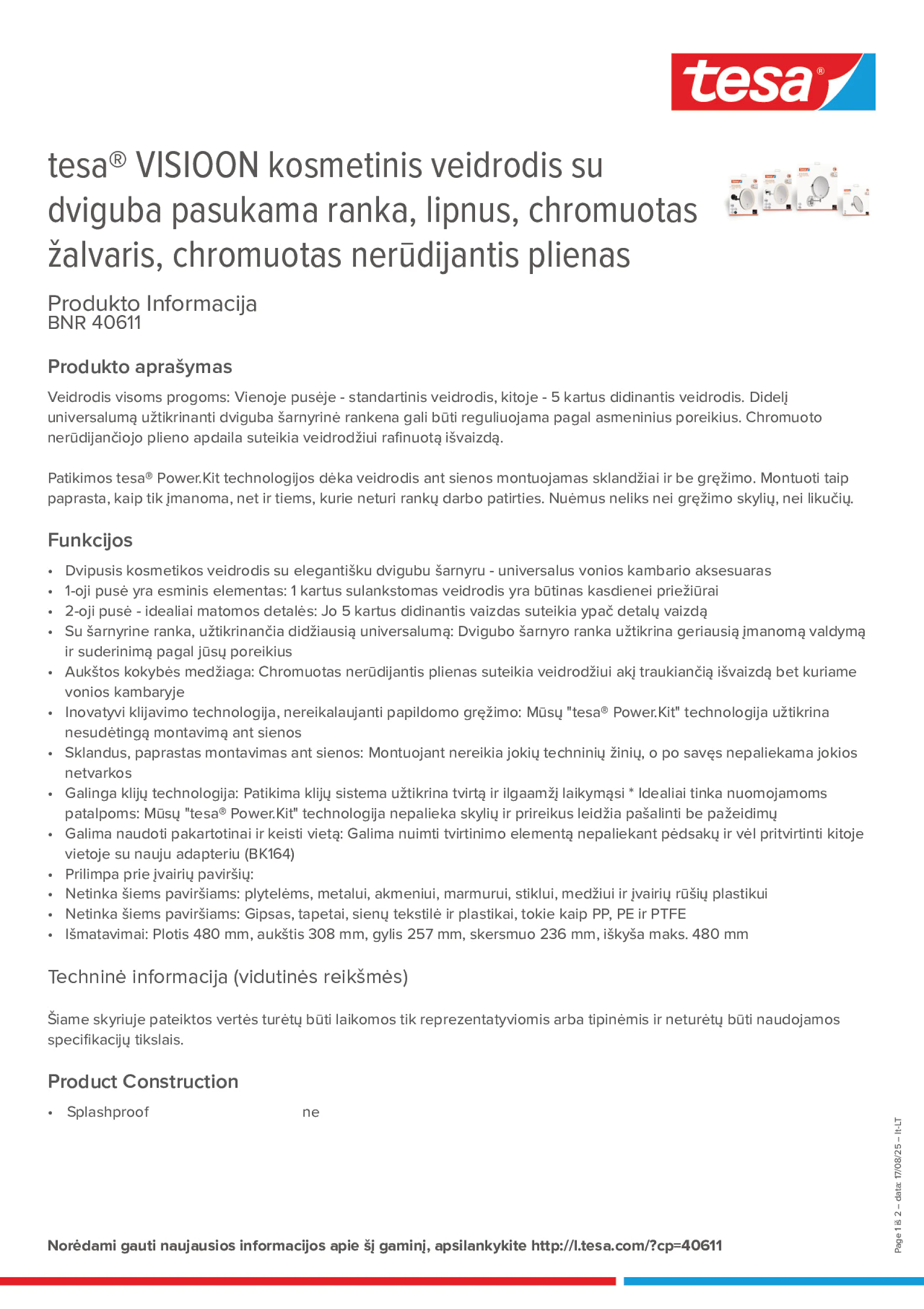 Product information_tesa® 40611_lt-LT