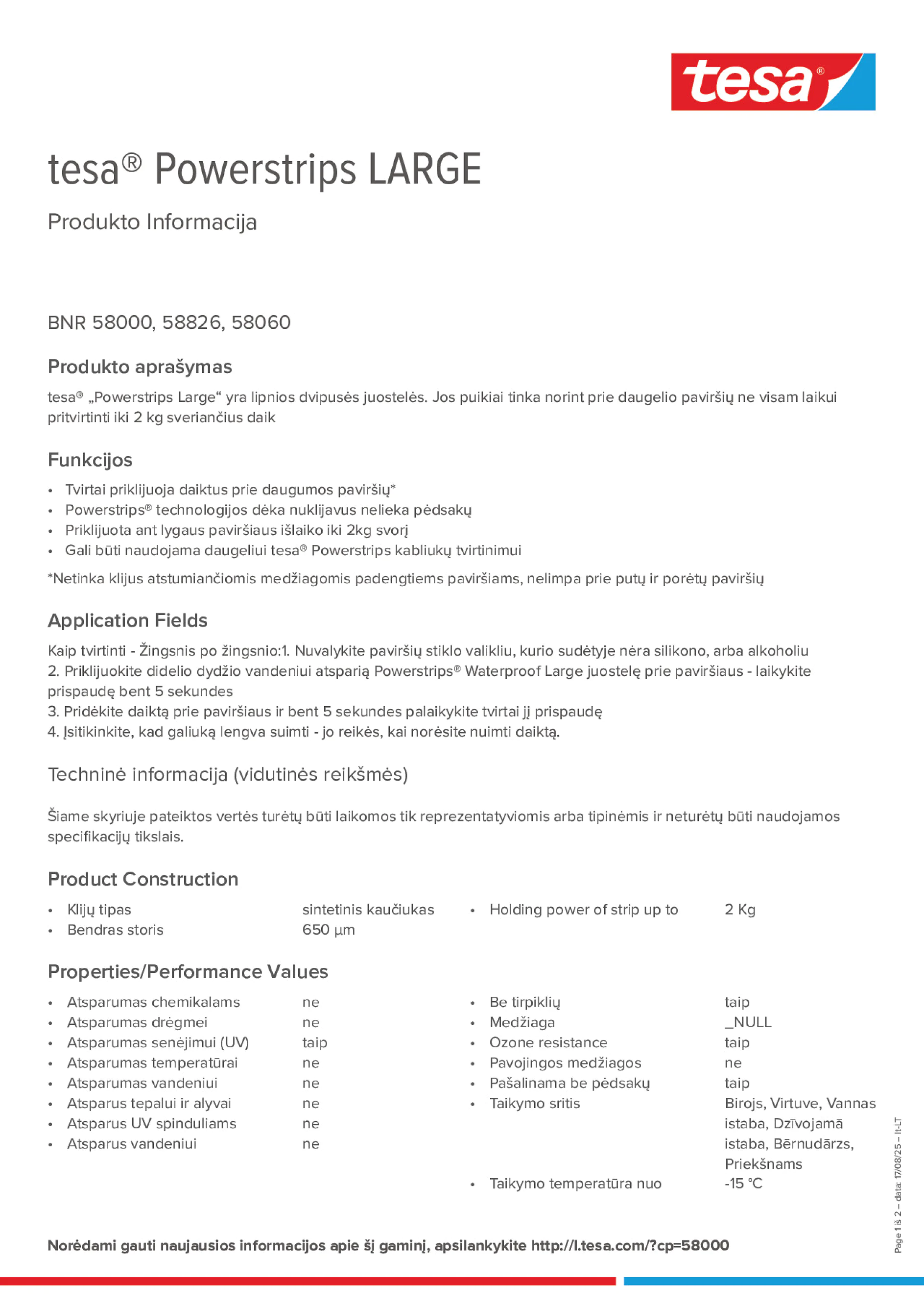 Product information_tesa® Powerstrips 58060_lt-LT