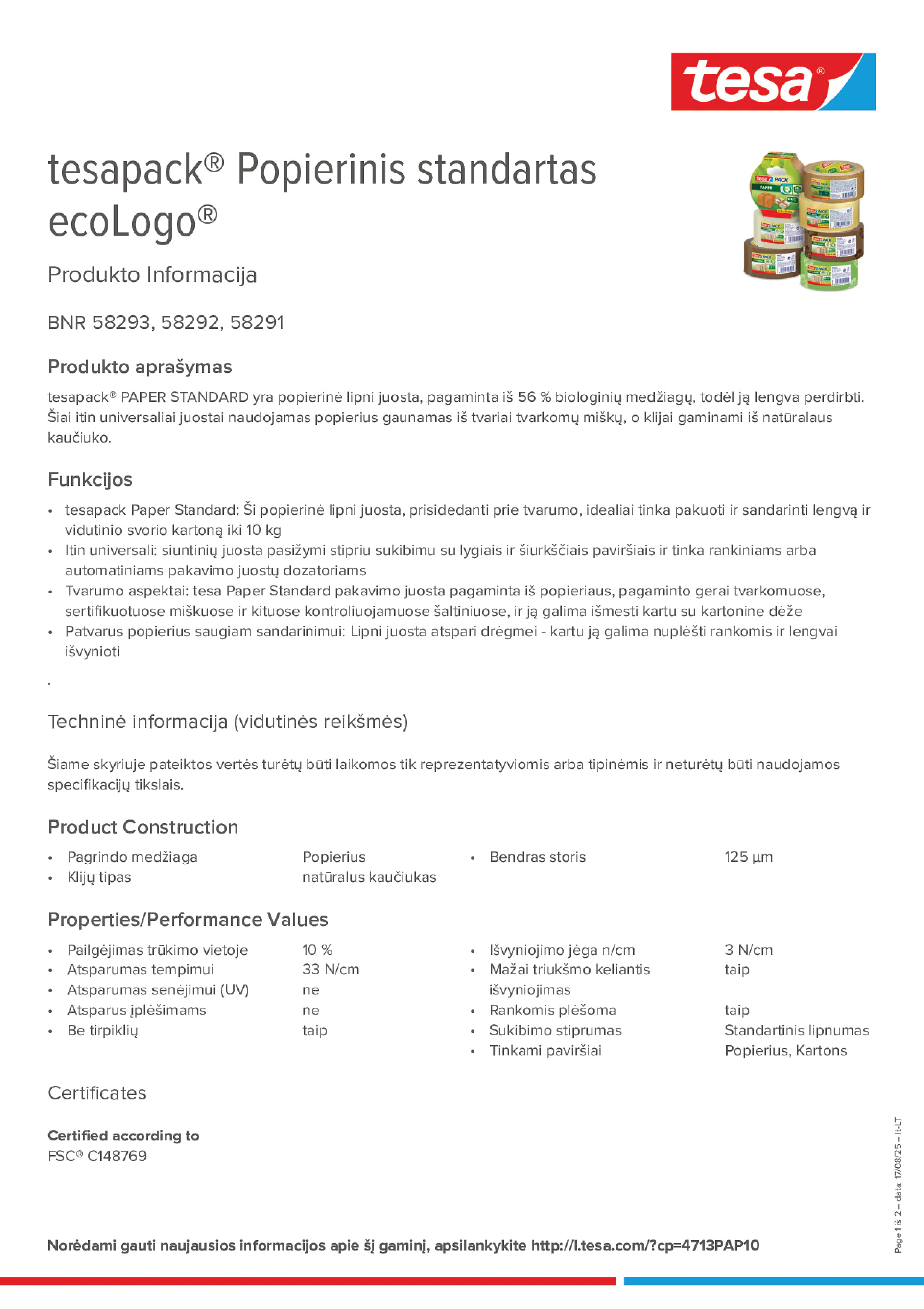 Product information_tesapack® 58293_lt-LT