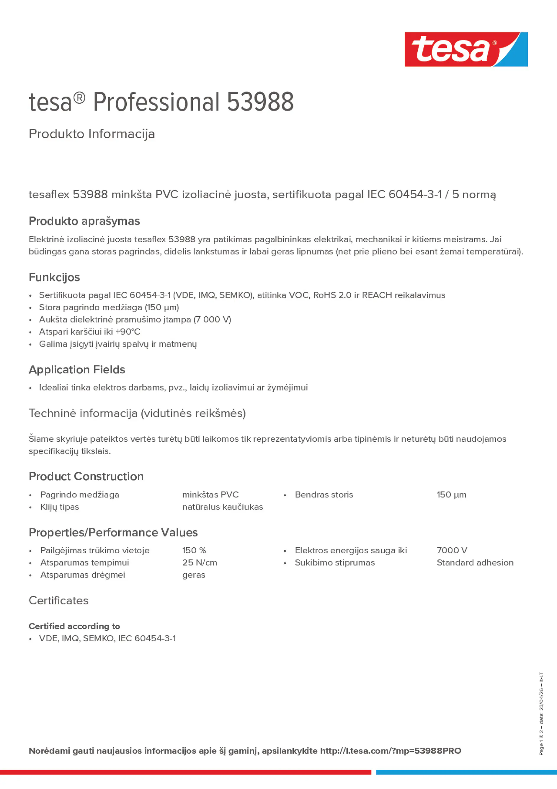 Product information_tesa® Professional 53988_lt-LT