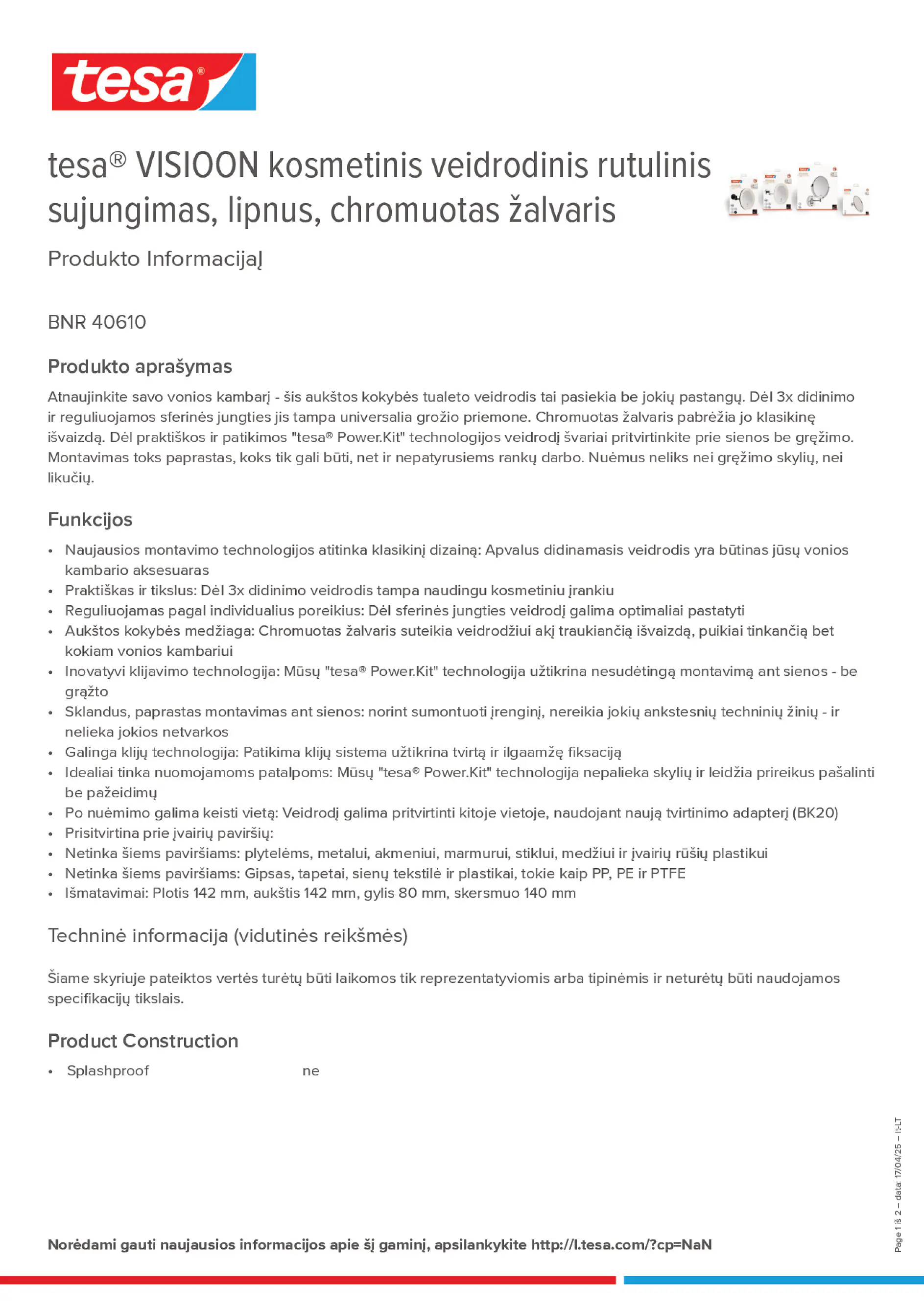 Product information_tesa® 40610_lt-LT