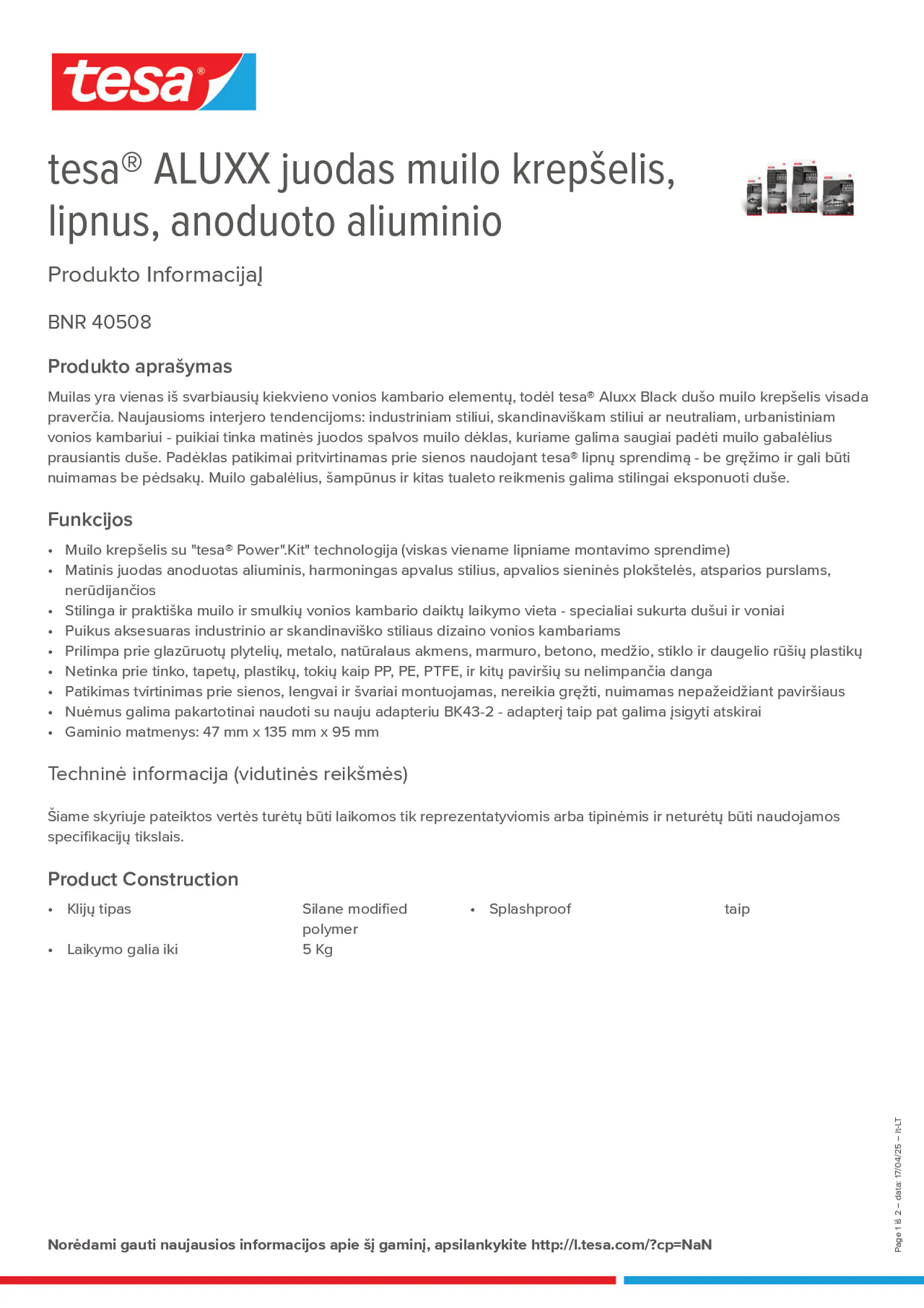 Product information_tesa® 40508_lt-LT