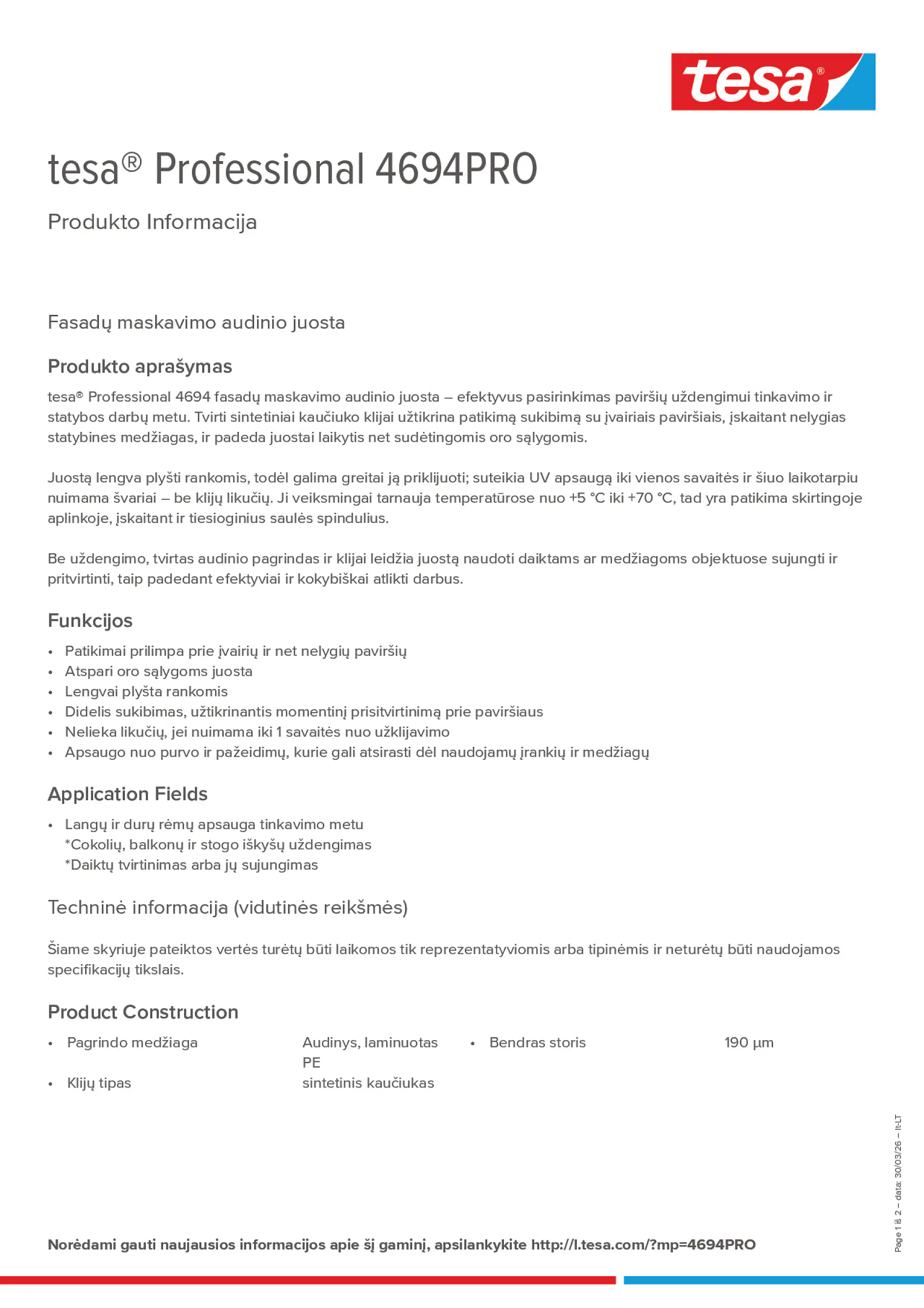 Product information_tesa® Professional 4694PRO_lt-LT
