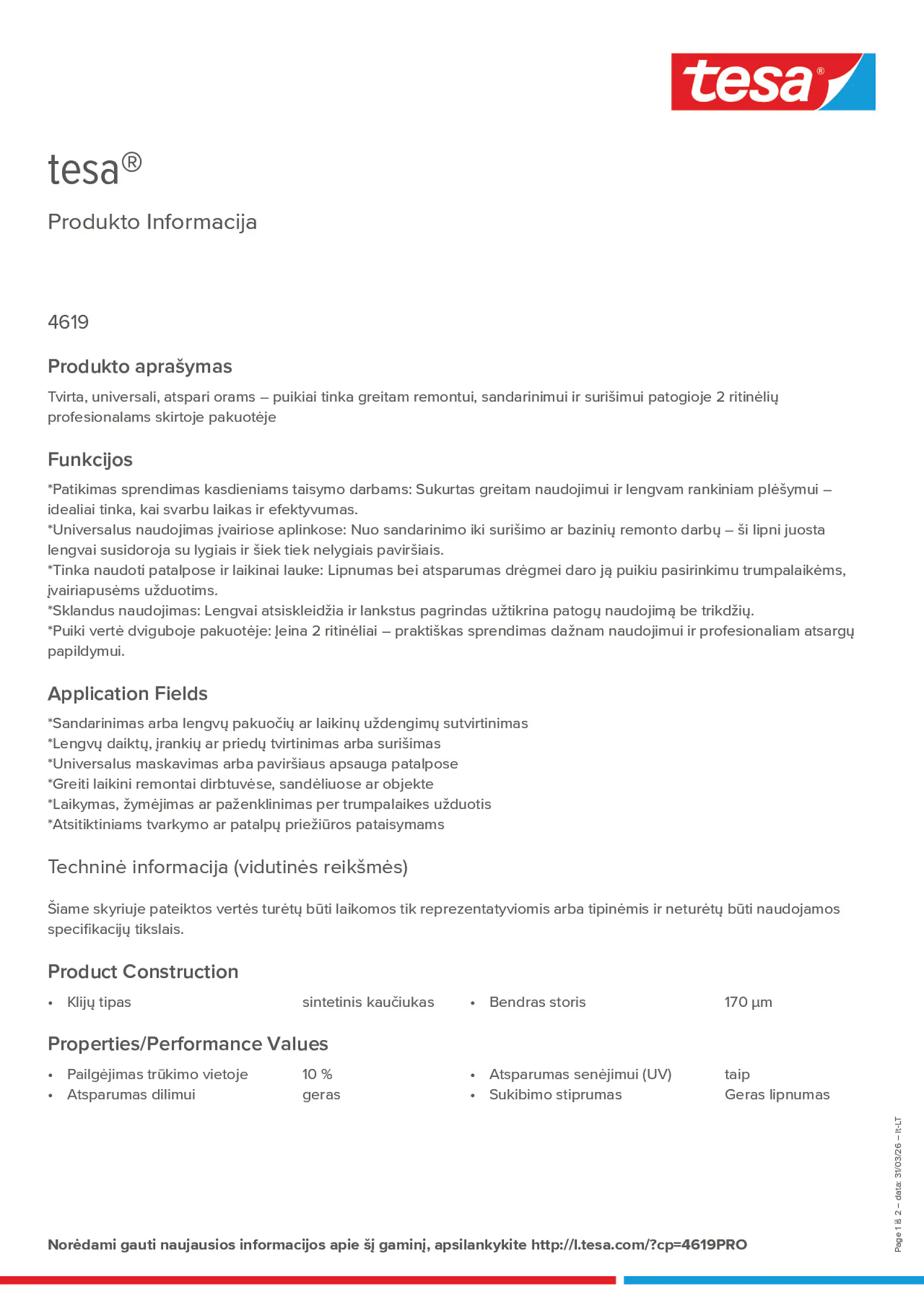 Product information_tesa® 4619PRO_lt-LT