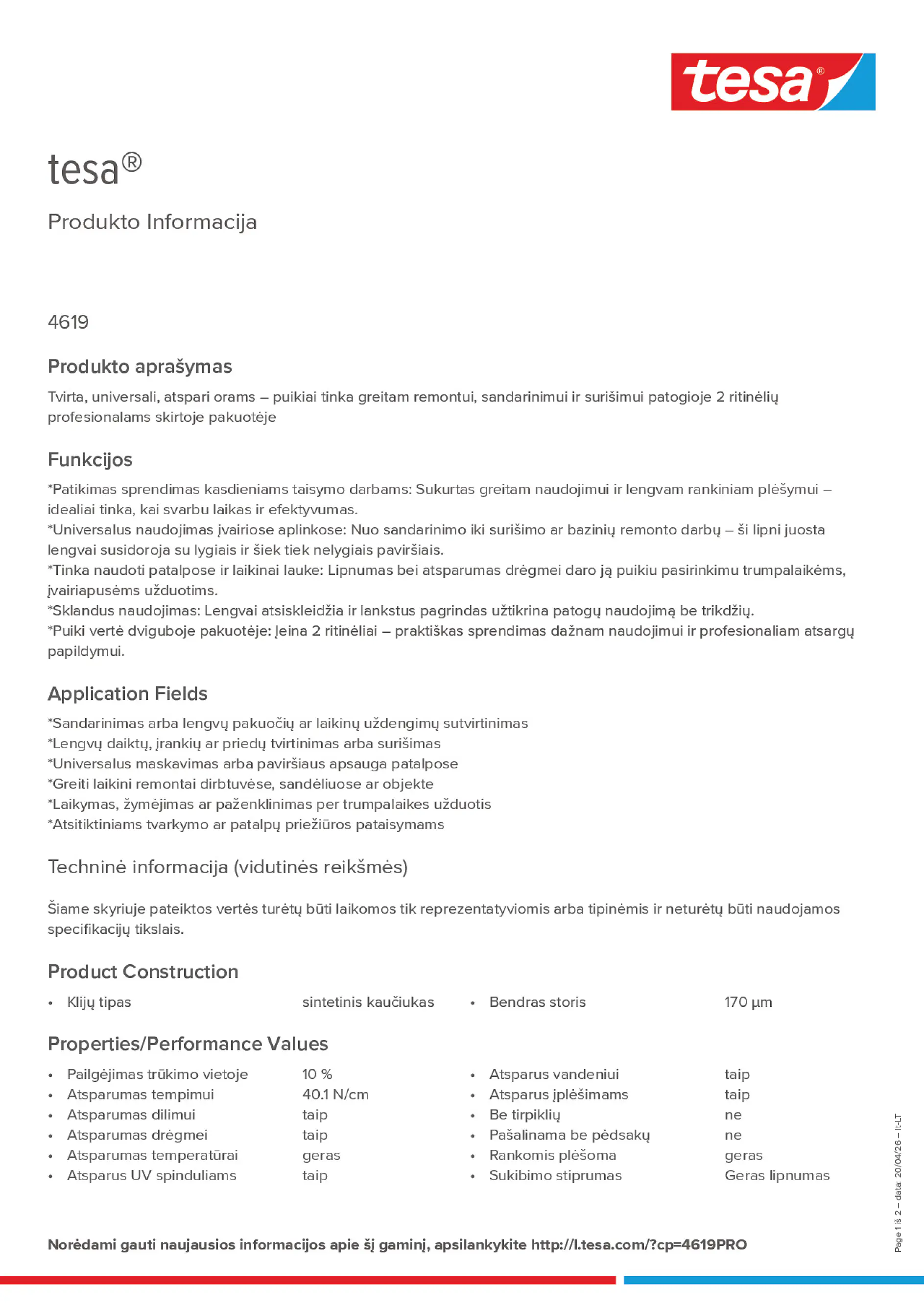 Product information_tesa® 4619PRO_lt-LT