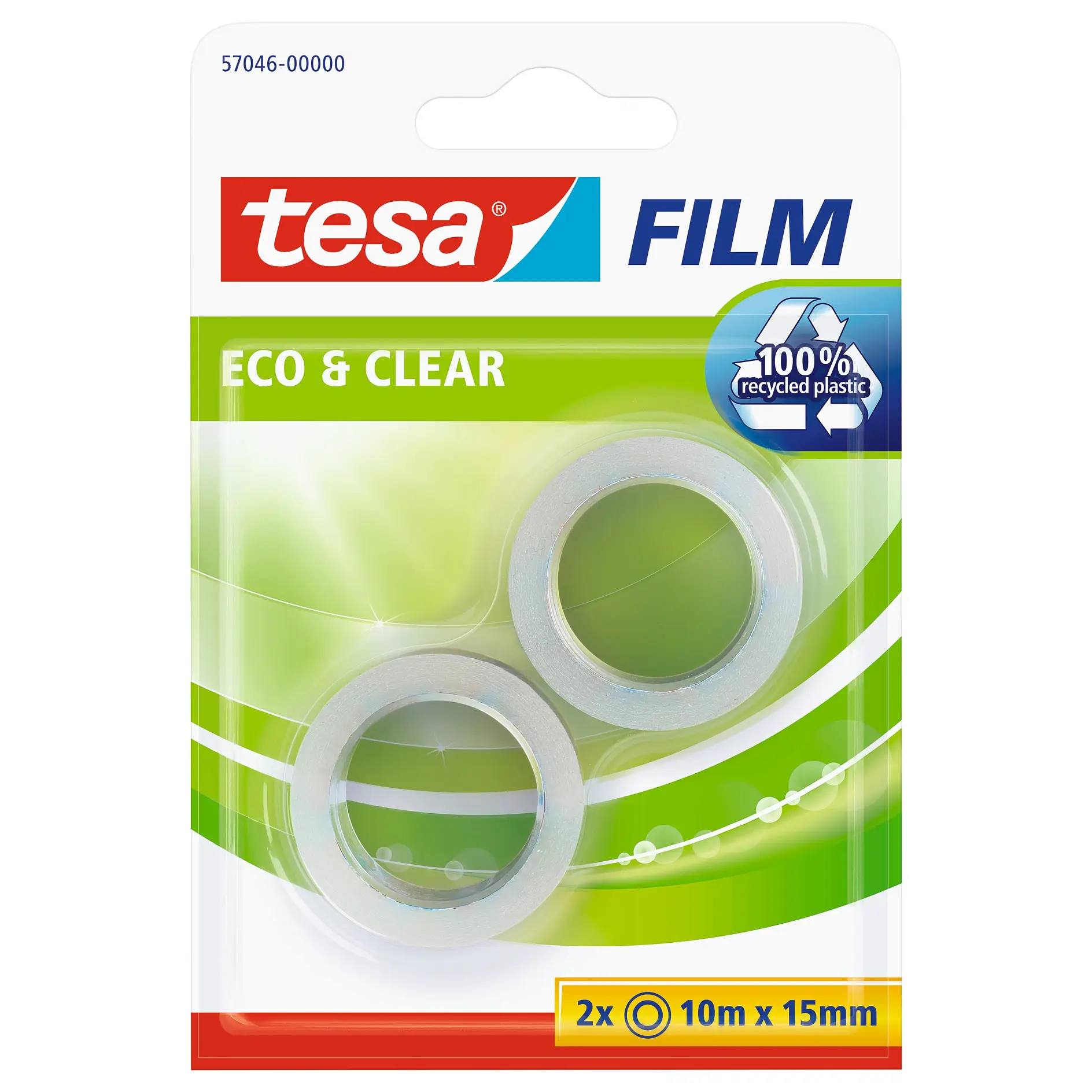 [en-en] 2 x tesafilm Eco&amp;Clear 10m x 15mm, Blister