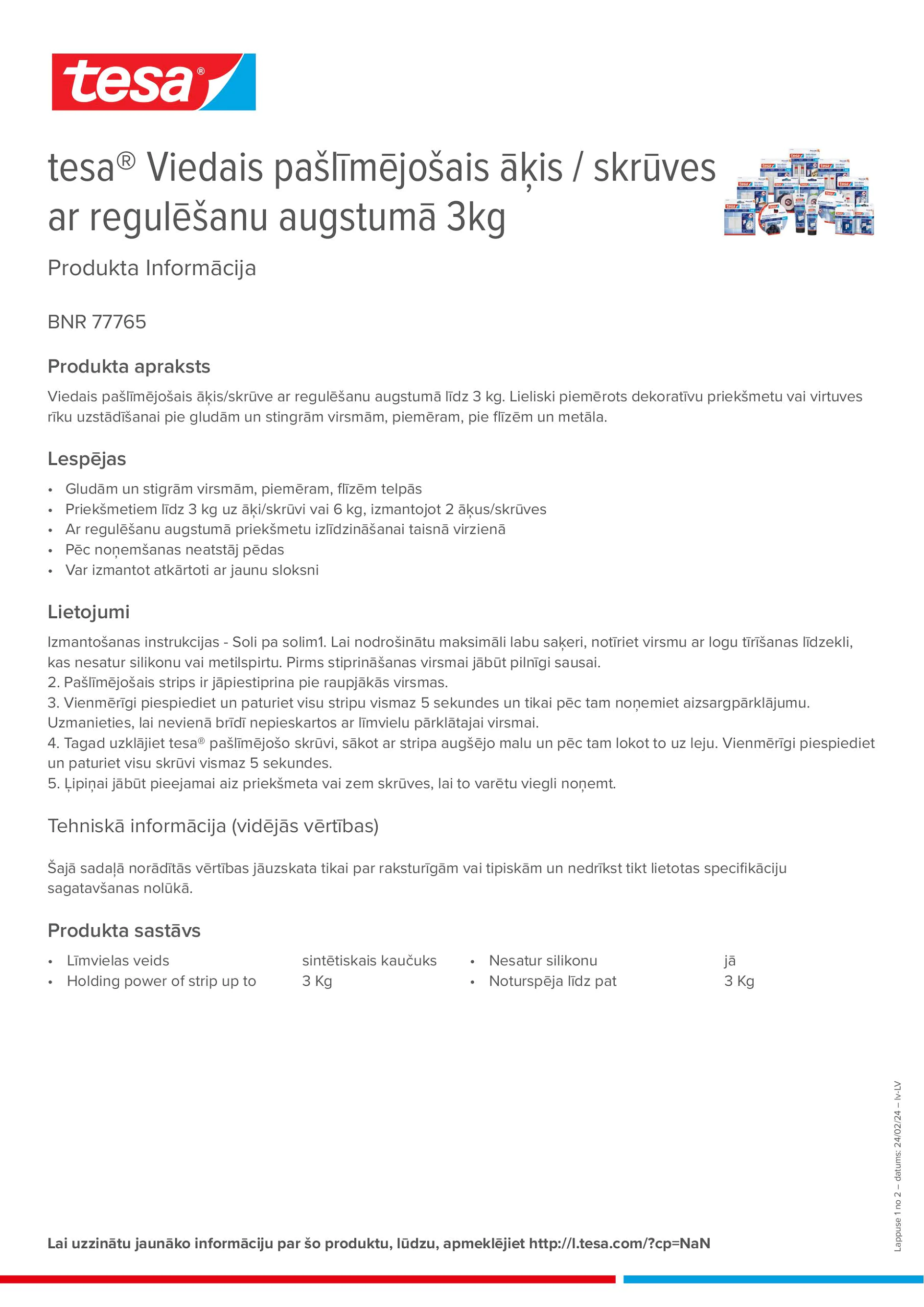 Product information_tesa® 77765_lv-LV