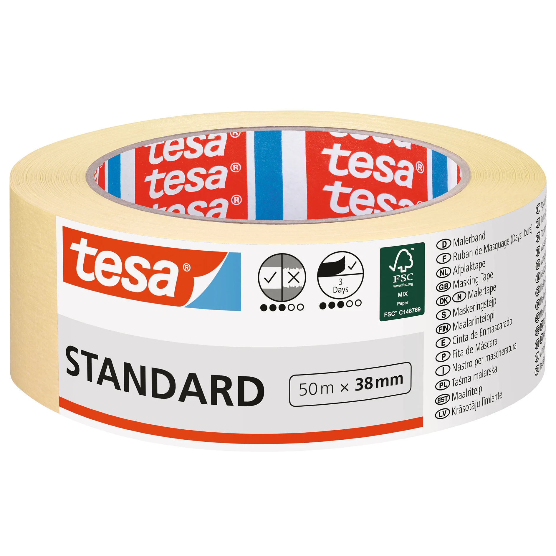 [en-en] tesa Masking&nbsp;Standard, 50m x 38mm