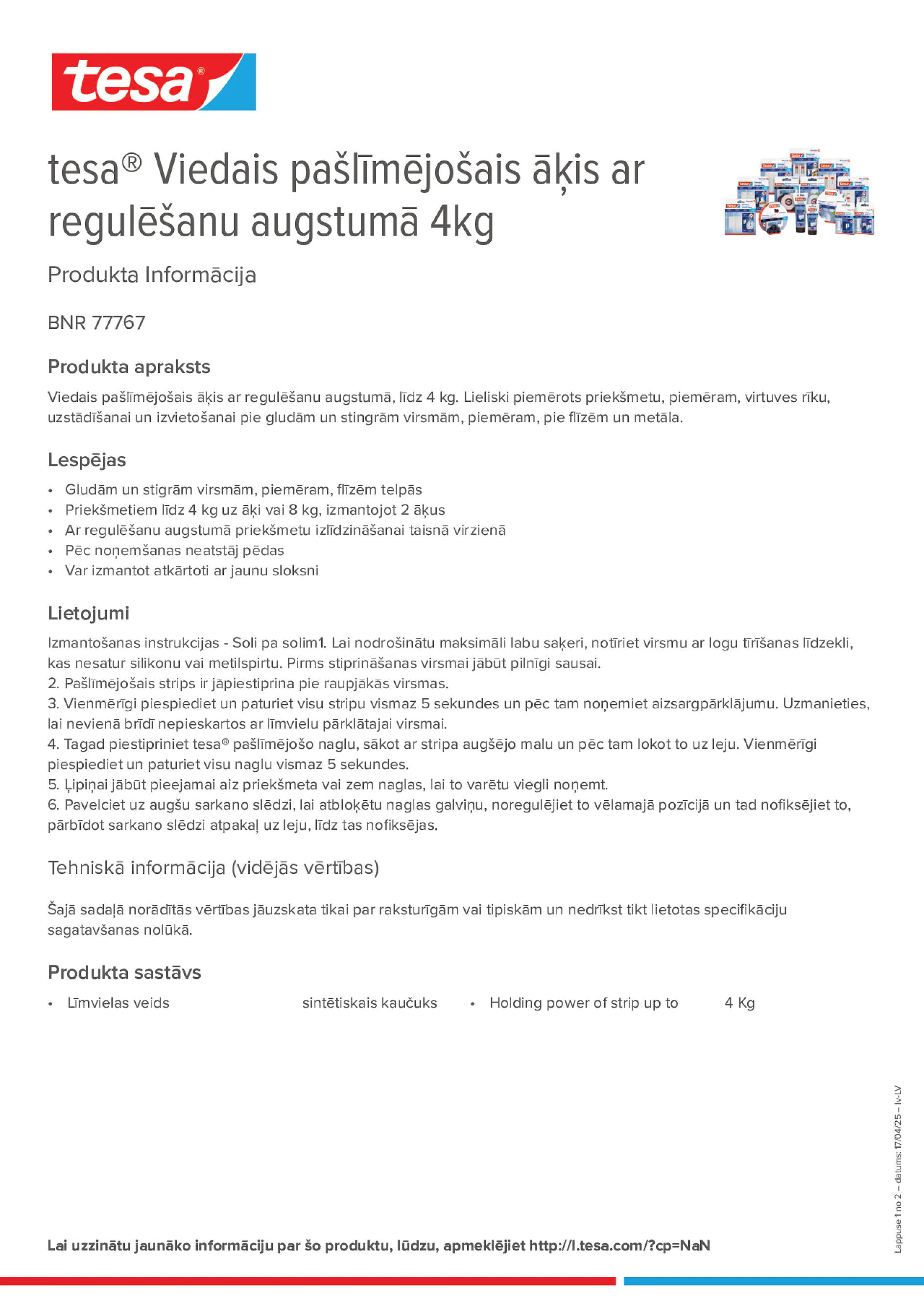Product information_tesa® 77767_lv-LV