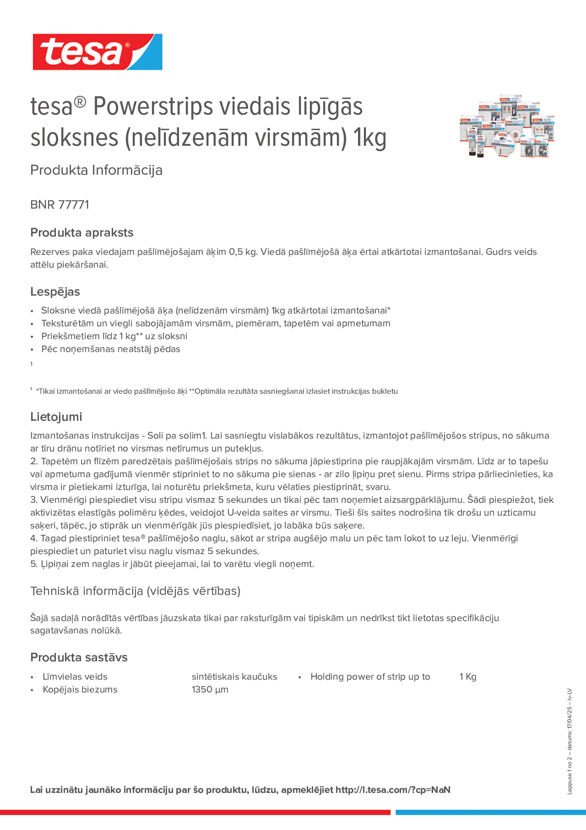 Product information_tesa® 77771_lv-LV