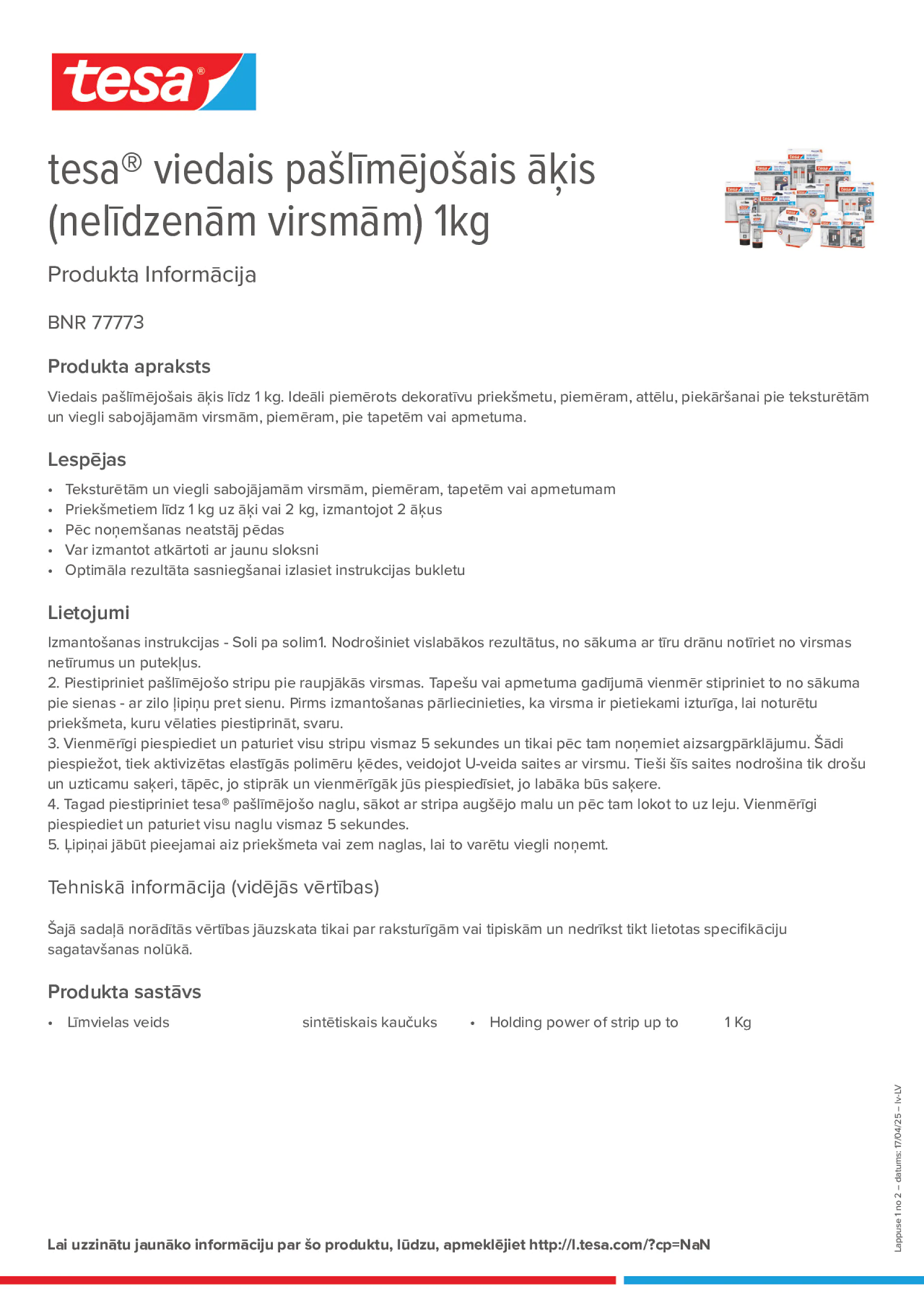 Product information_tesa® 77773_lv-LV