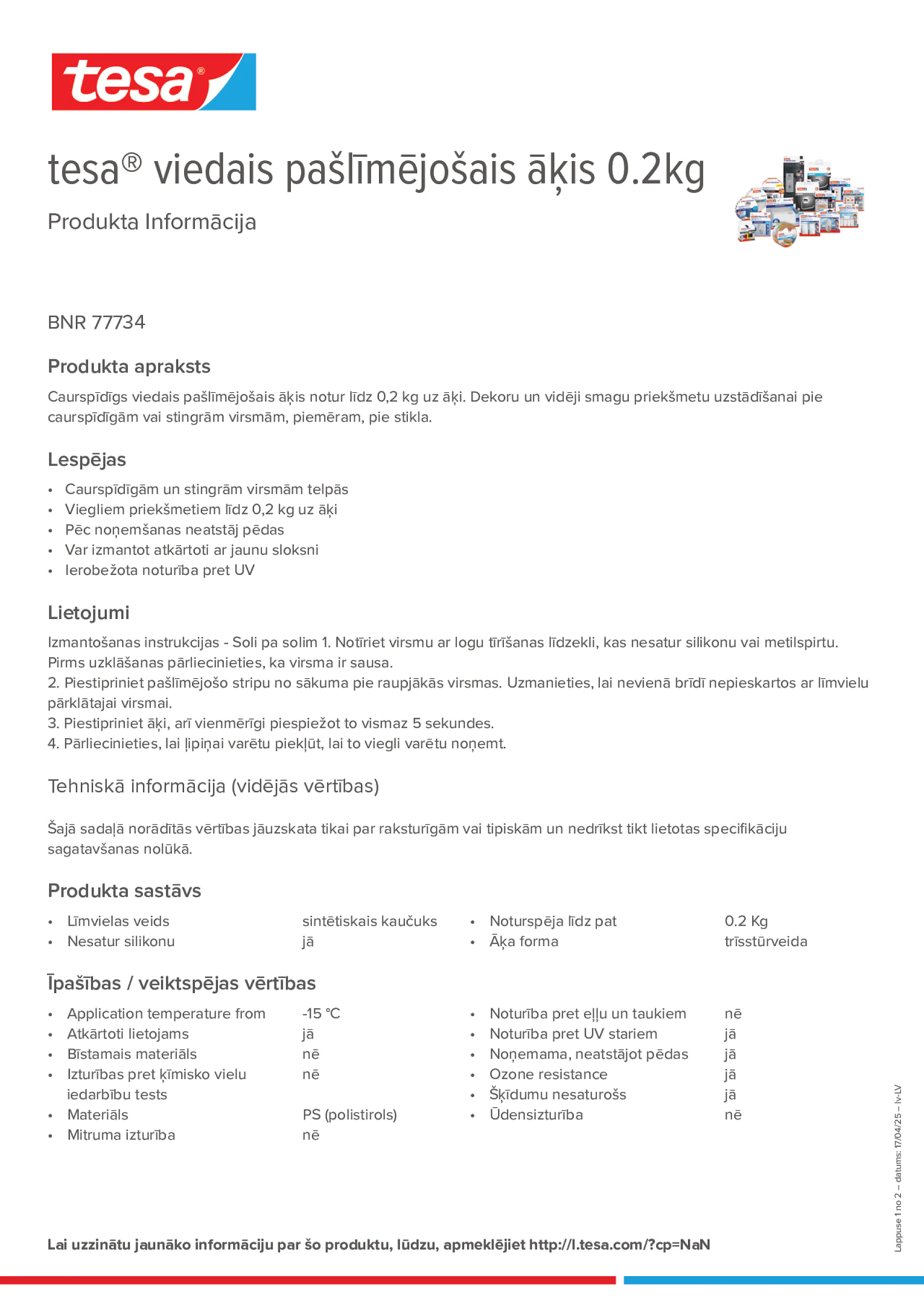 Product information_tesa® 77734_lv-LV