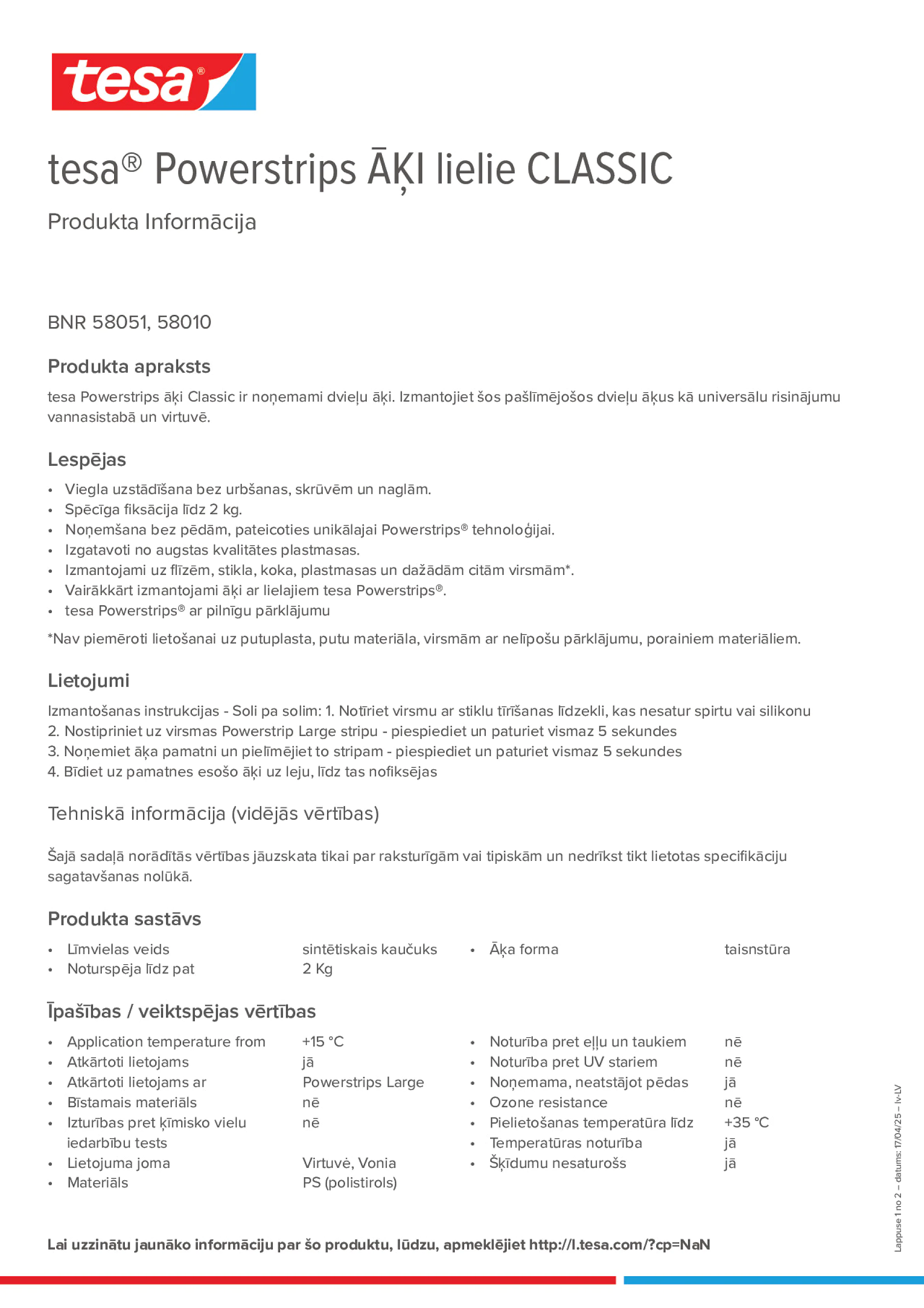 Product information_tesa® Powerstrips 58051_lv-LV