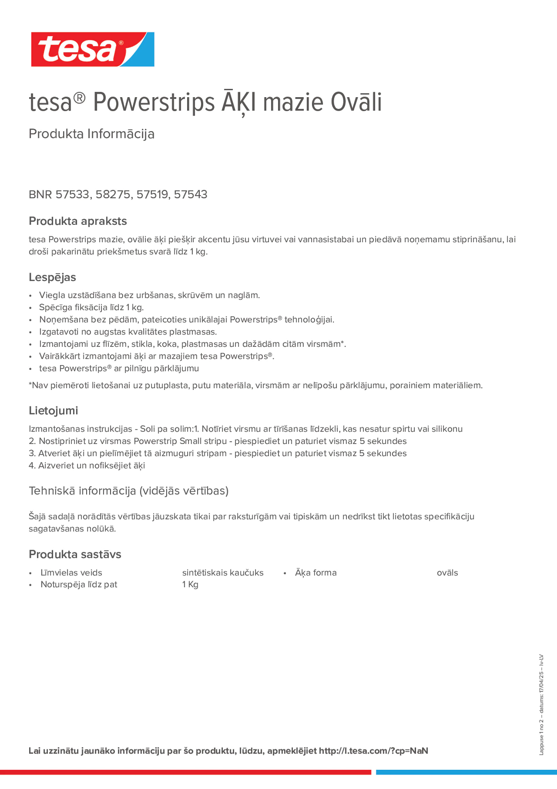 Product information_tesa® Powerstrips 57519_lv-LV