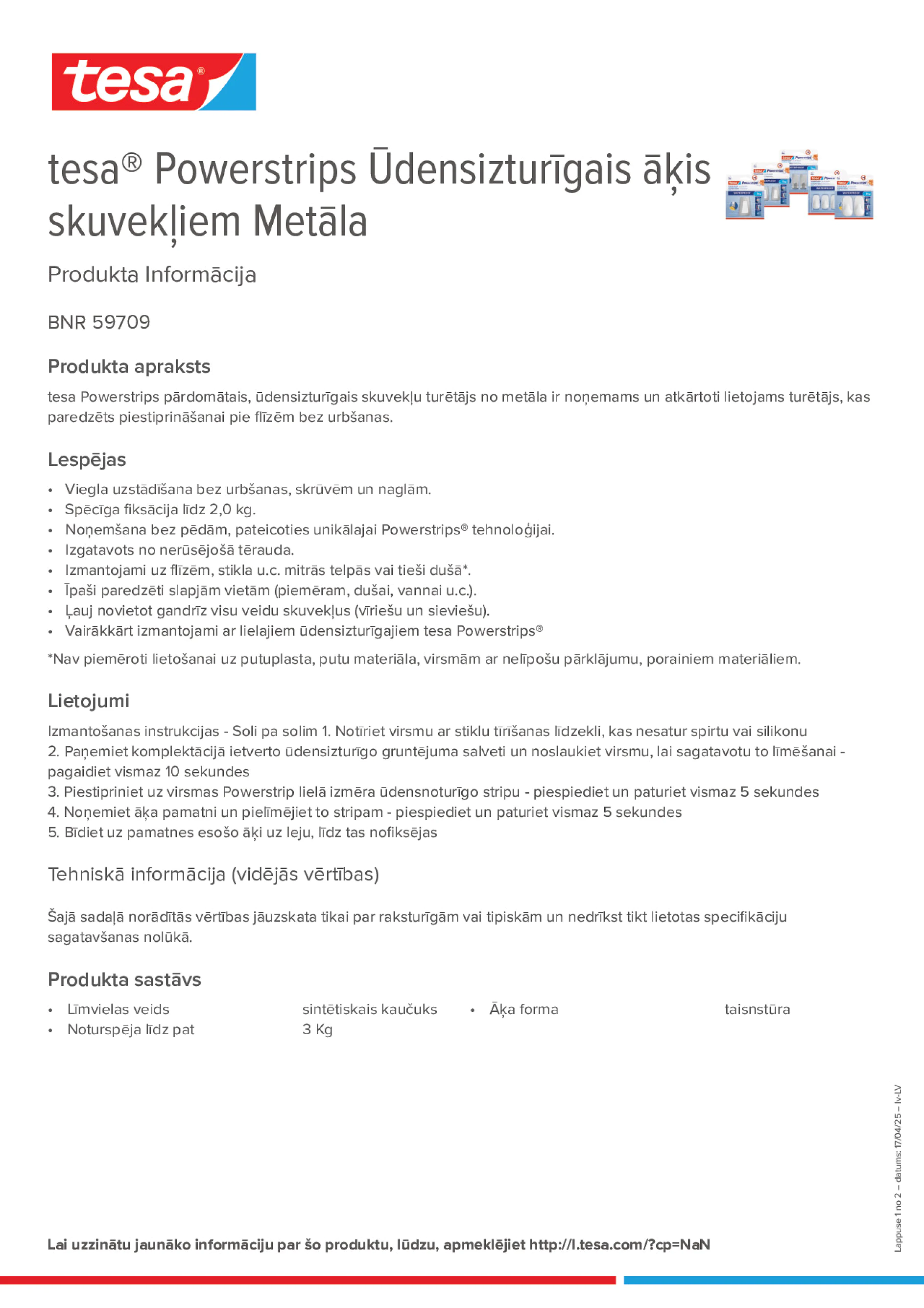 Product information_tesa® Powerstrips 59709_lv-LV