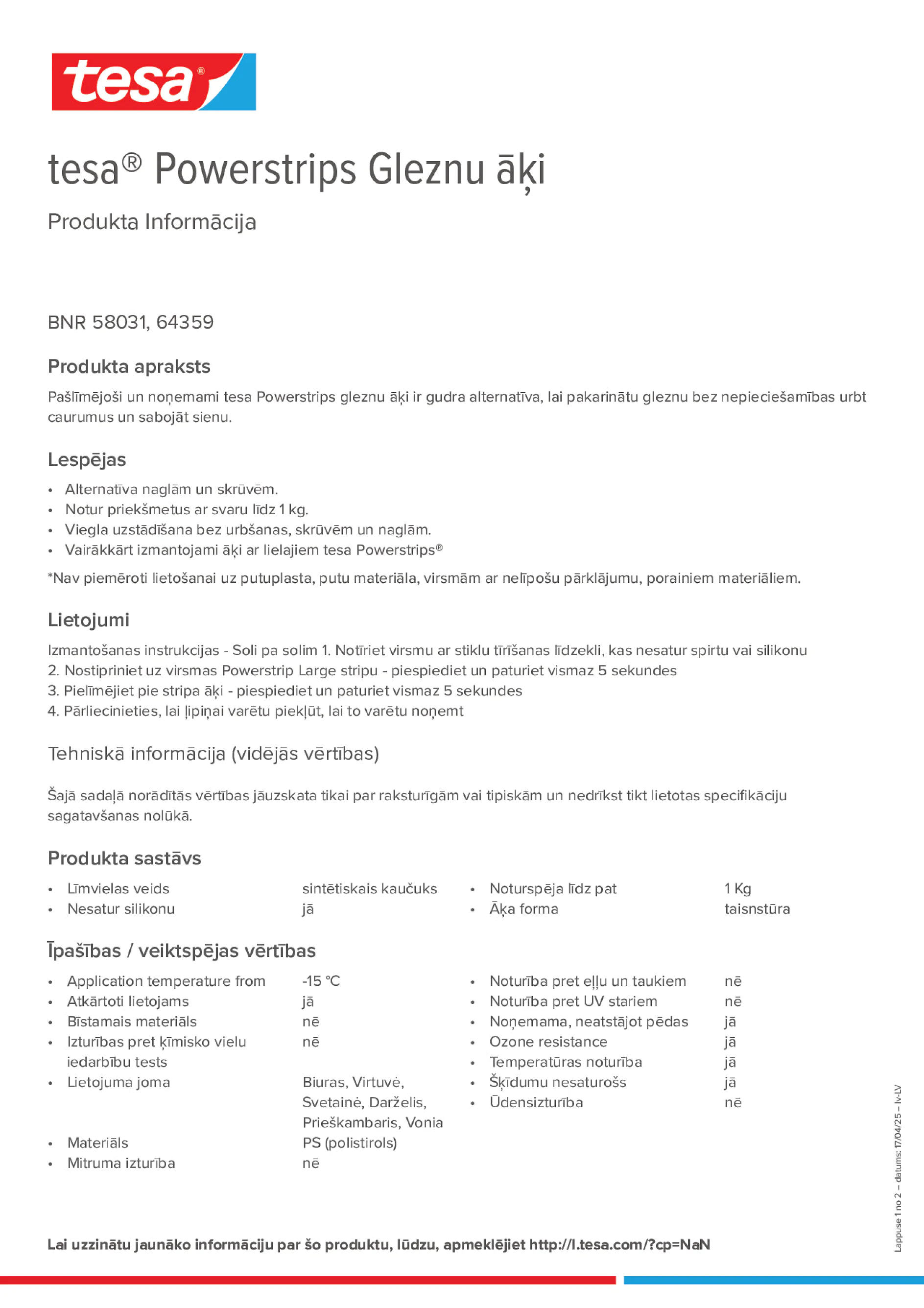 Product information_tesa® Powerstrips 58031_lv-LV