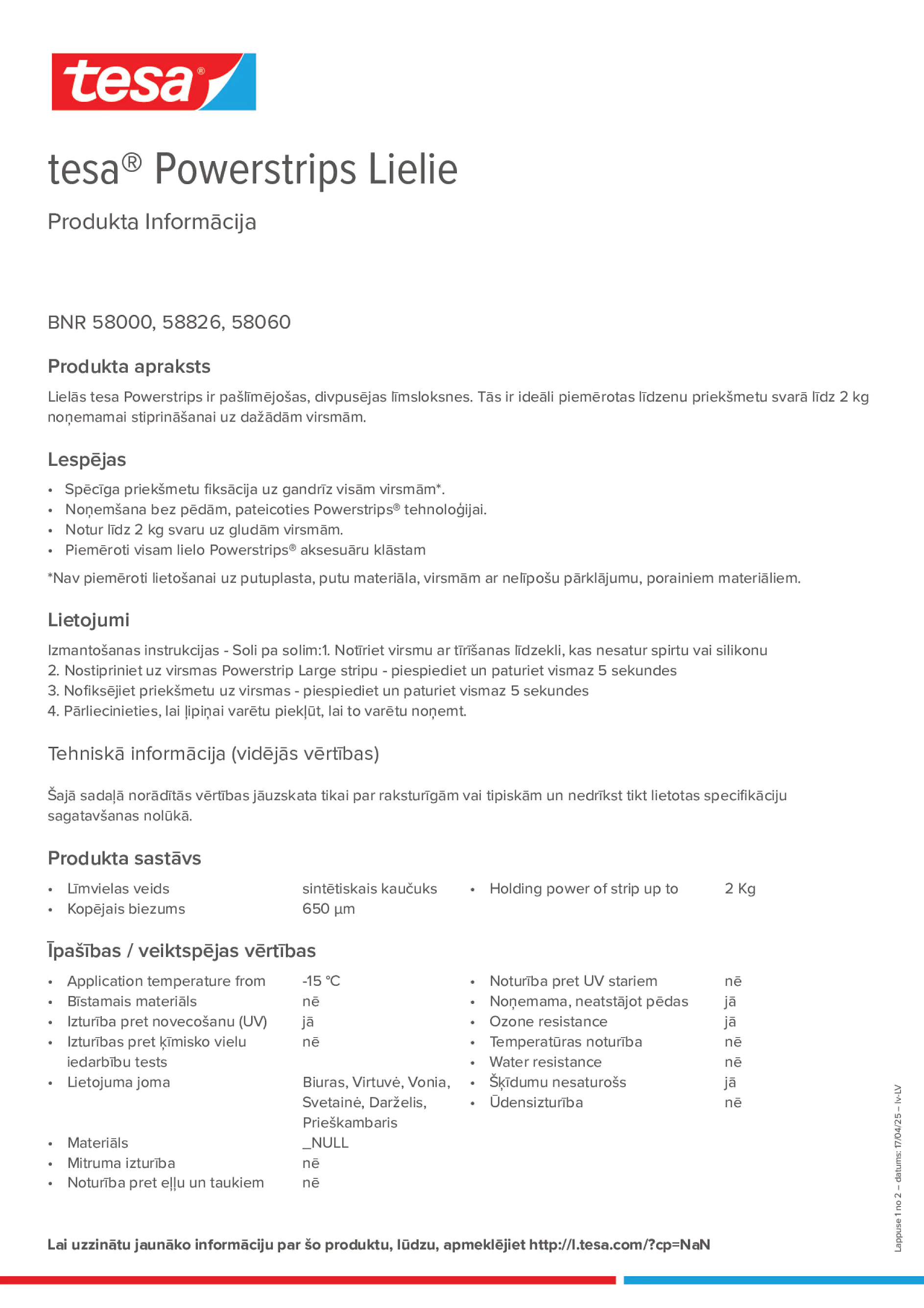Product information_tesa® Powerstrips 58060_lv-LV