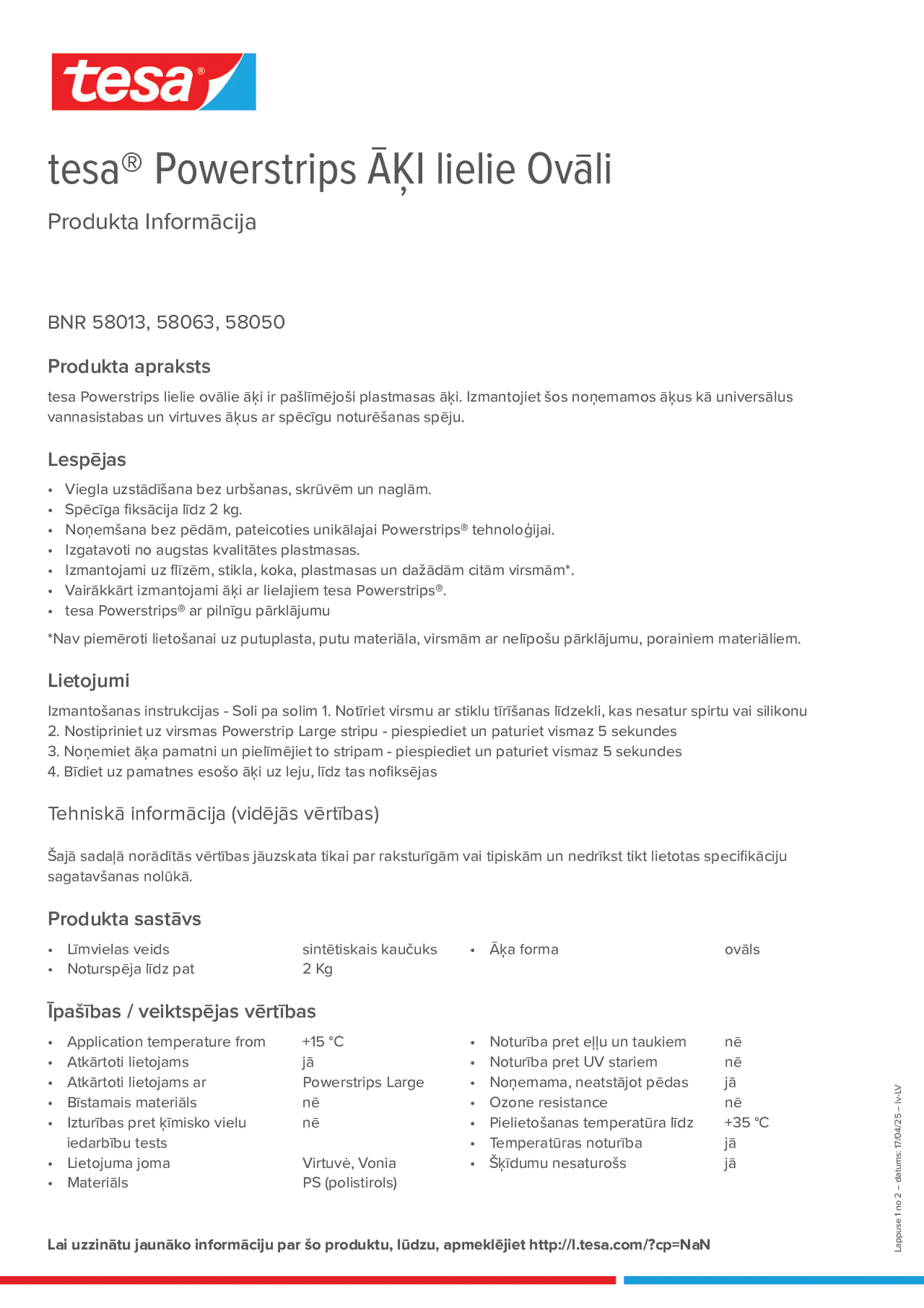 Product information_tesa® Powerstrips 58050_lv-LV