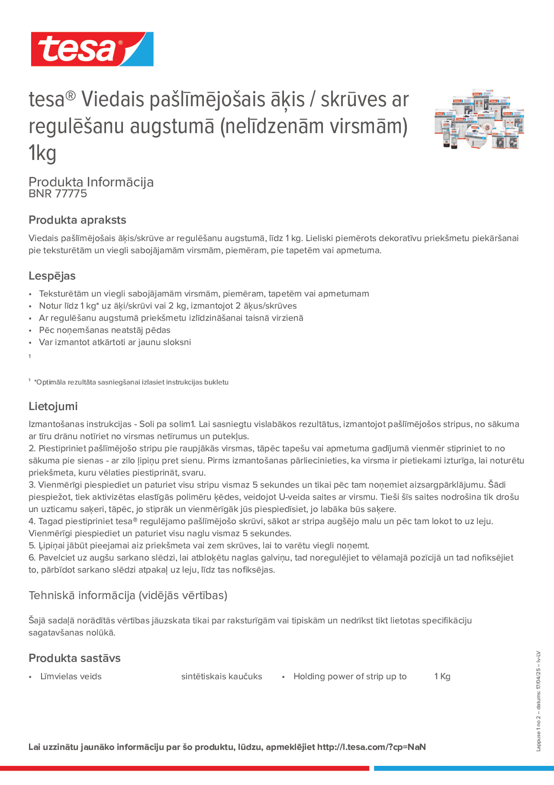 Product information_tesa® 77775_lv-LV