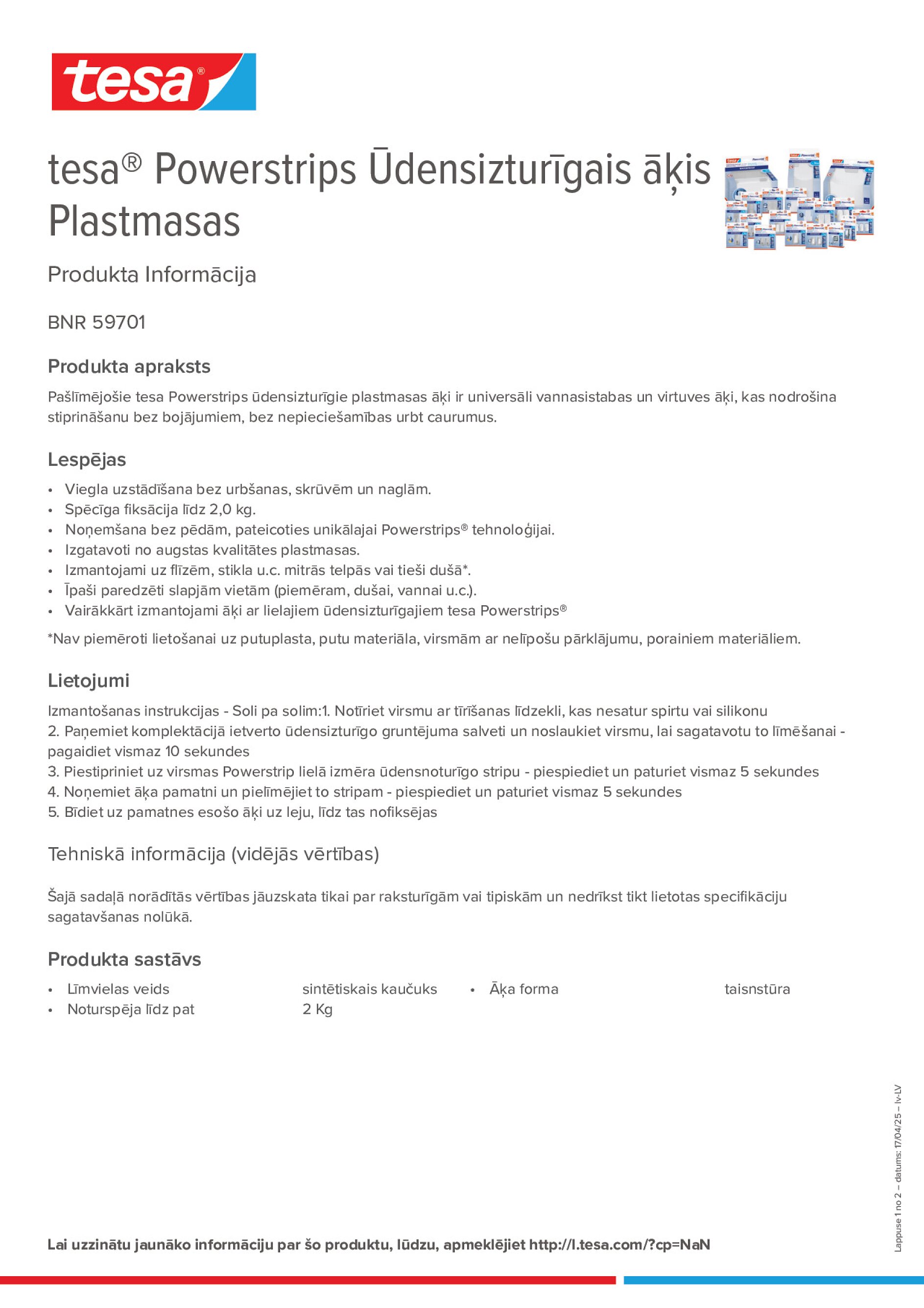 Product information_tesa® Powerstrips 59701_lv-LV