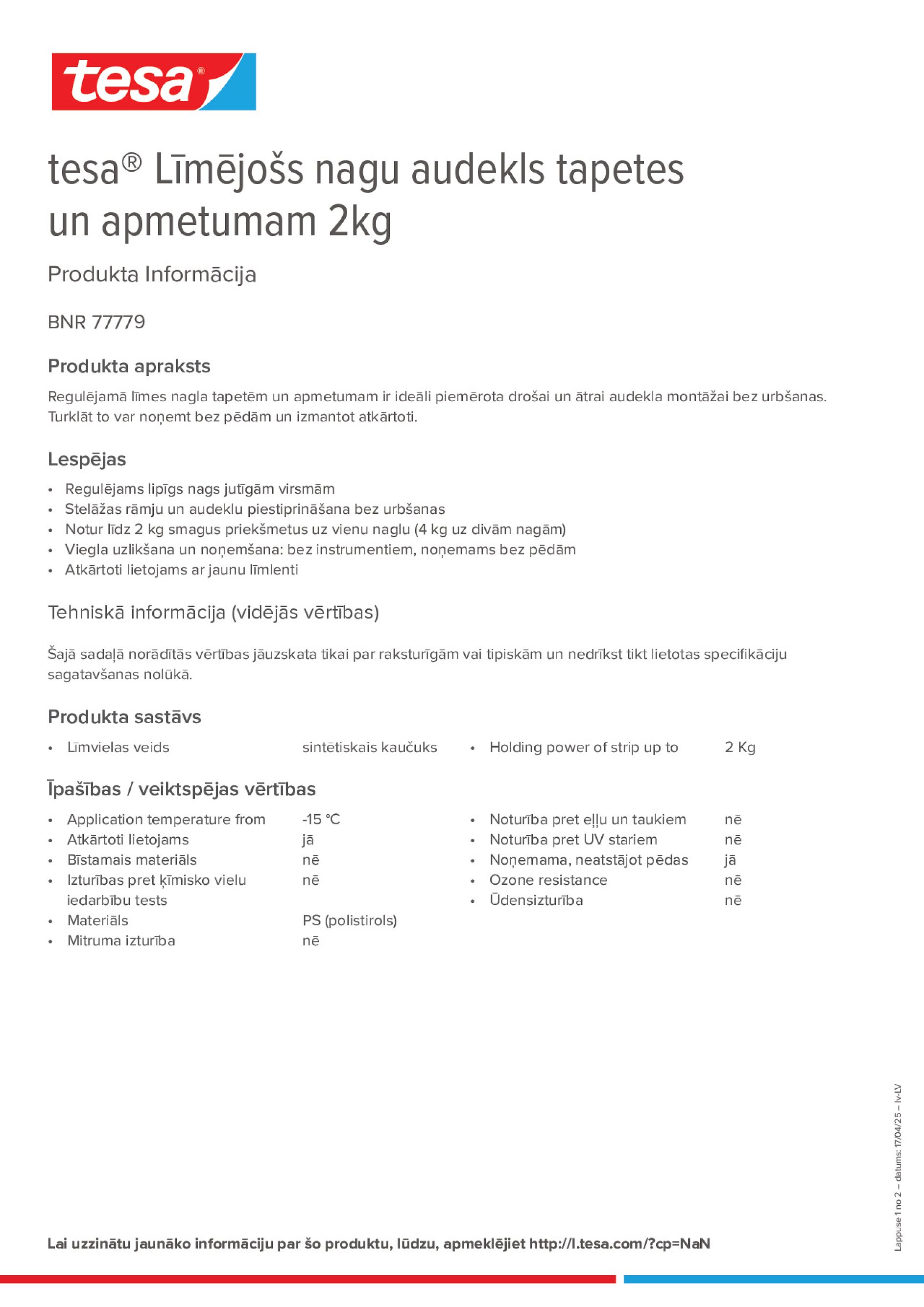 Product information_tesa® 77779_lv-LV