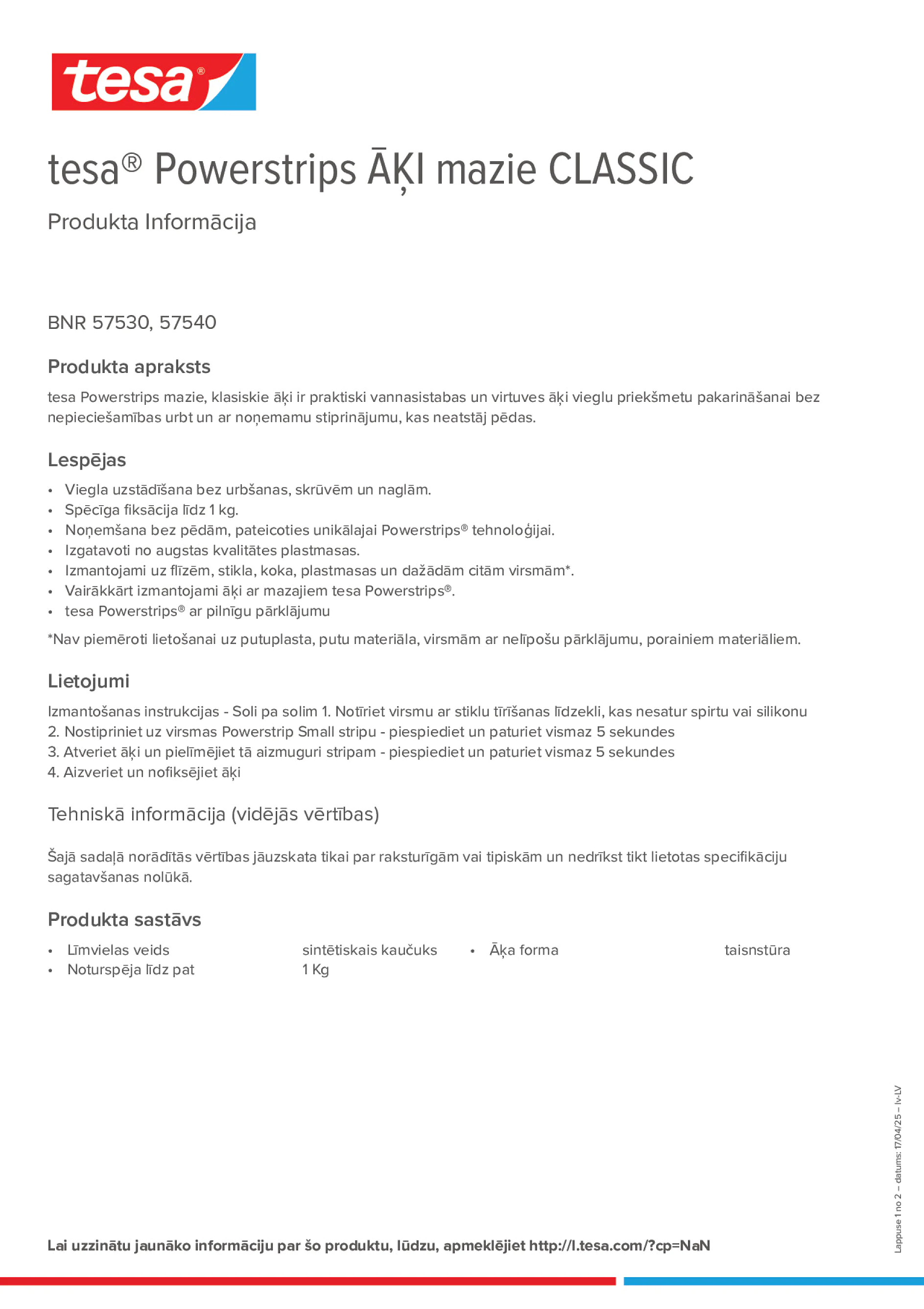 Product information_tesa® Powerstrips 57530_lv-LV