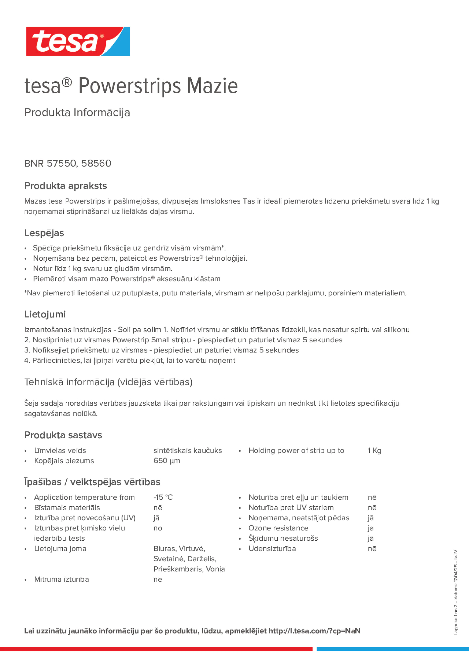 Product information_tesa® Powerstrips 58560_lv-LV