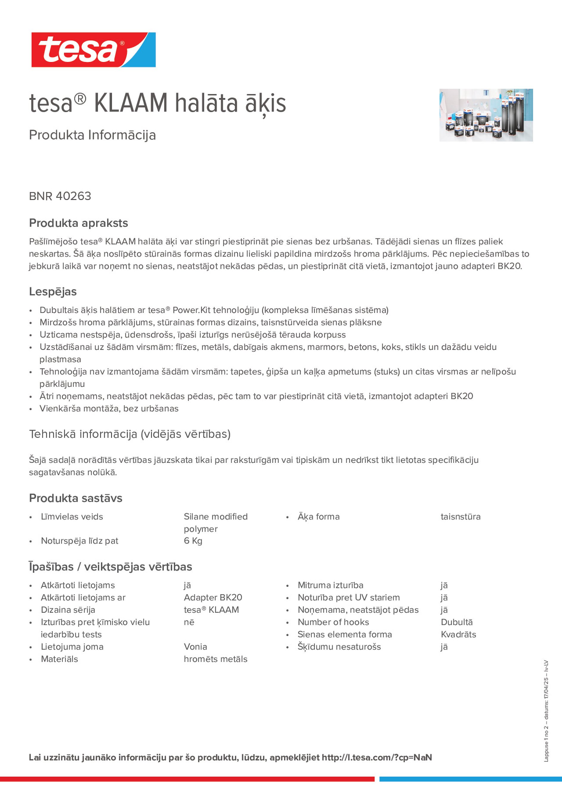 Product information_tesa® 40263_lv-LV