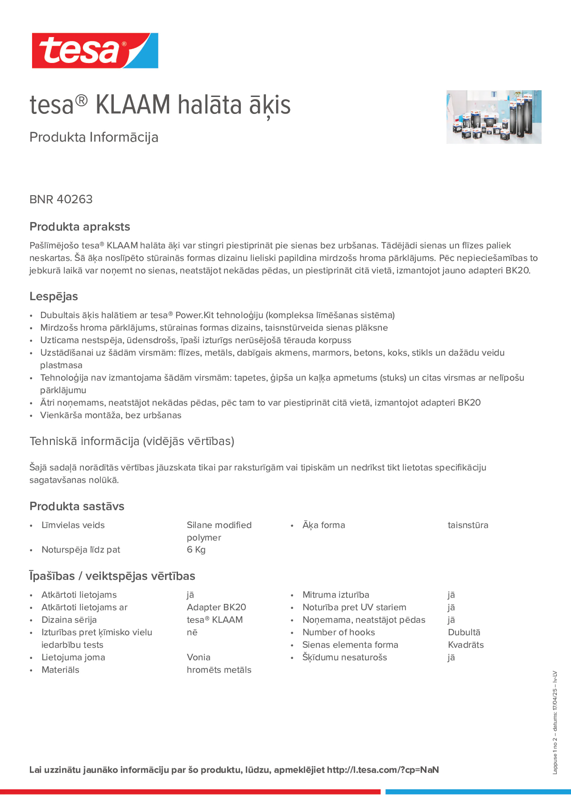 Product information_tesa® 40263_lv-LV