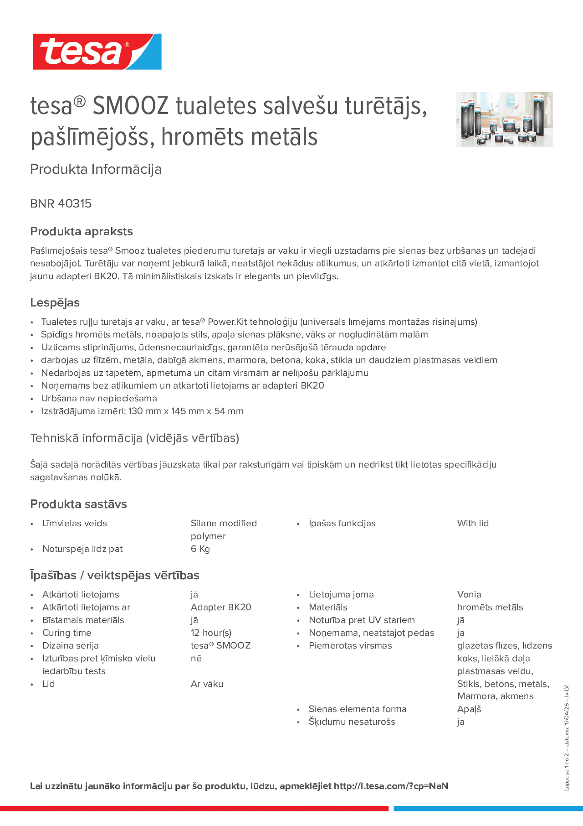 Product information_tesa® 40315_lv-LV