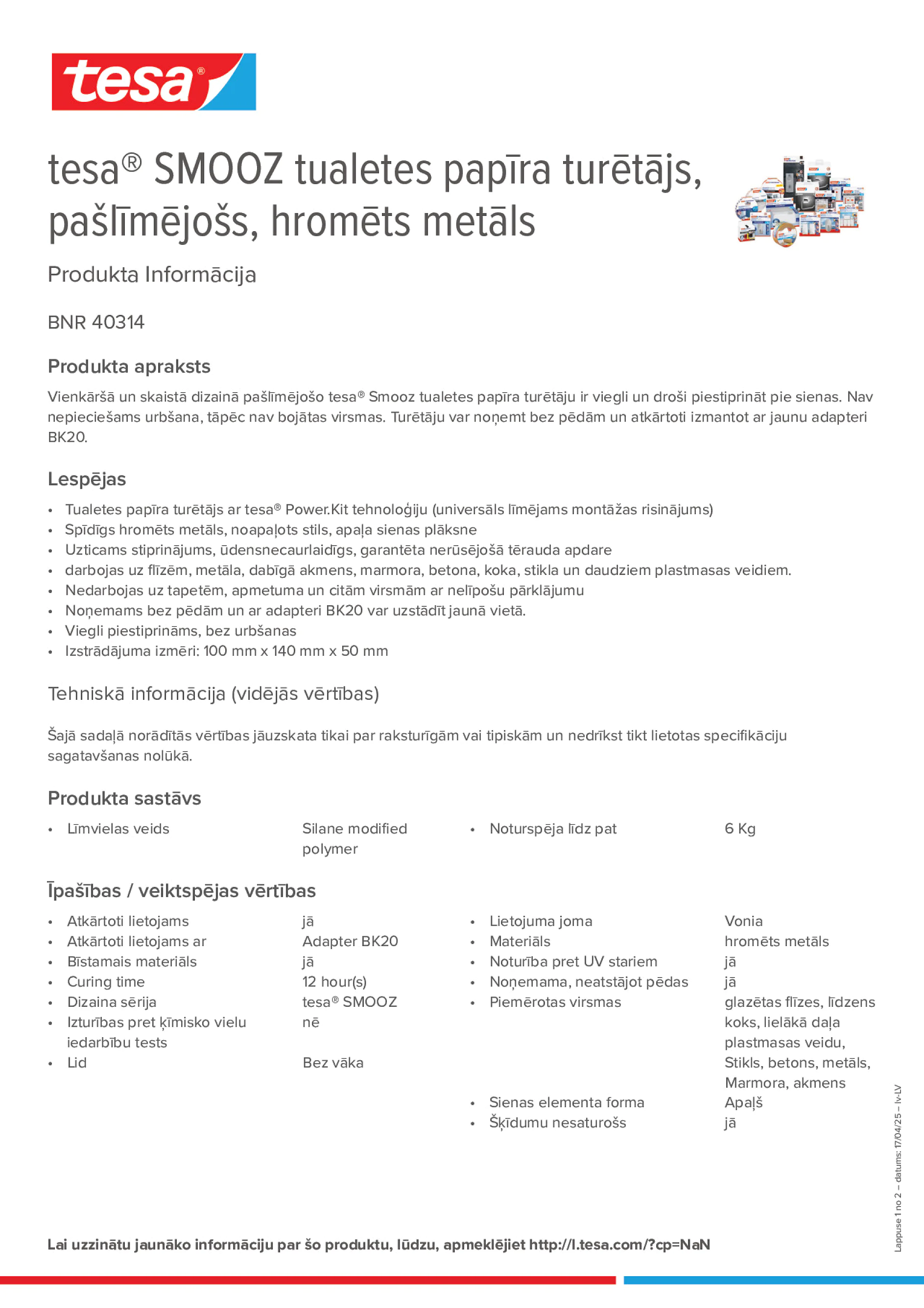 Product information_tesa® 40314_lv-LV