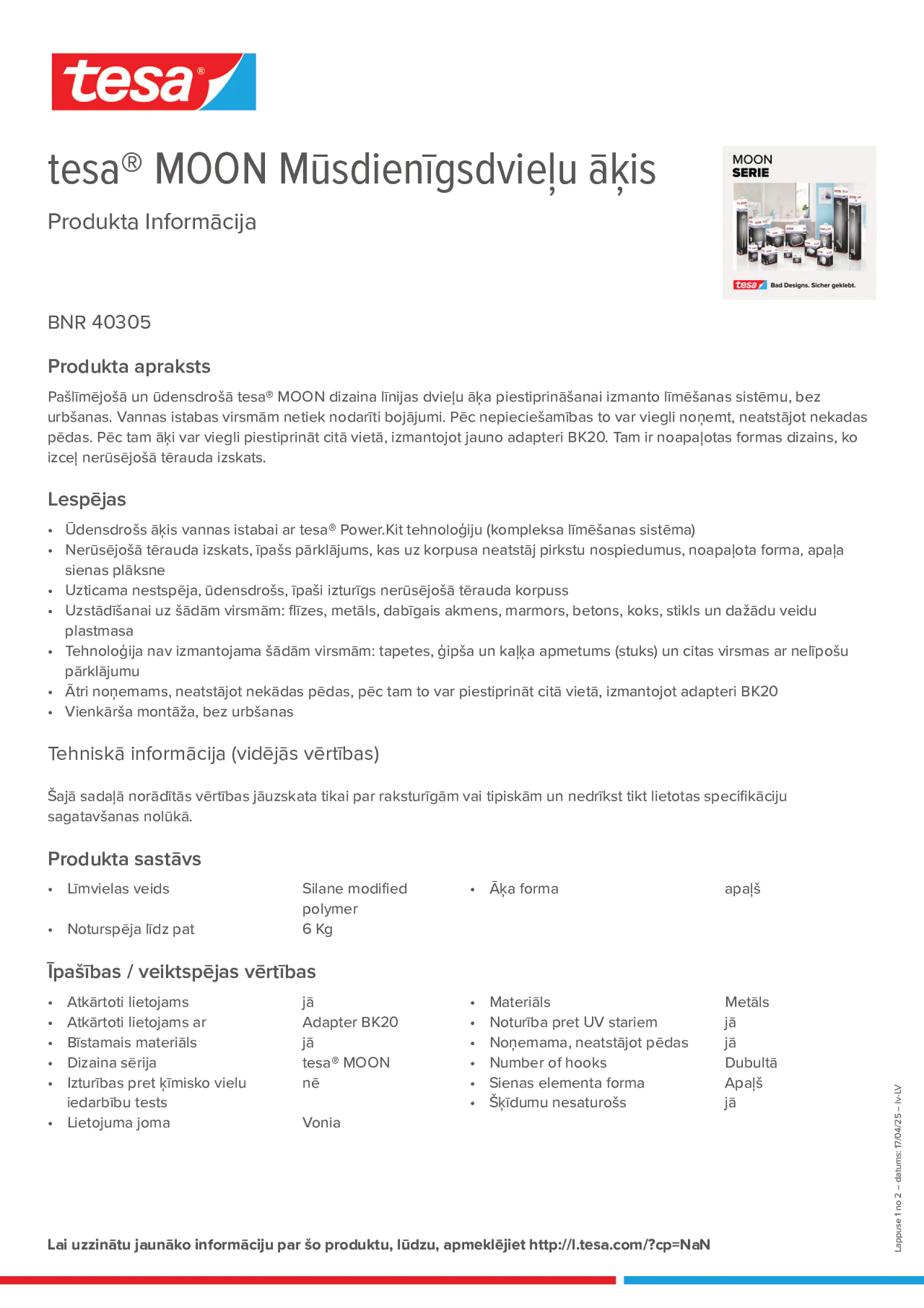 Product information_tesa® 40305_lv-LV