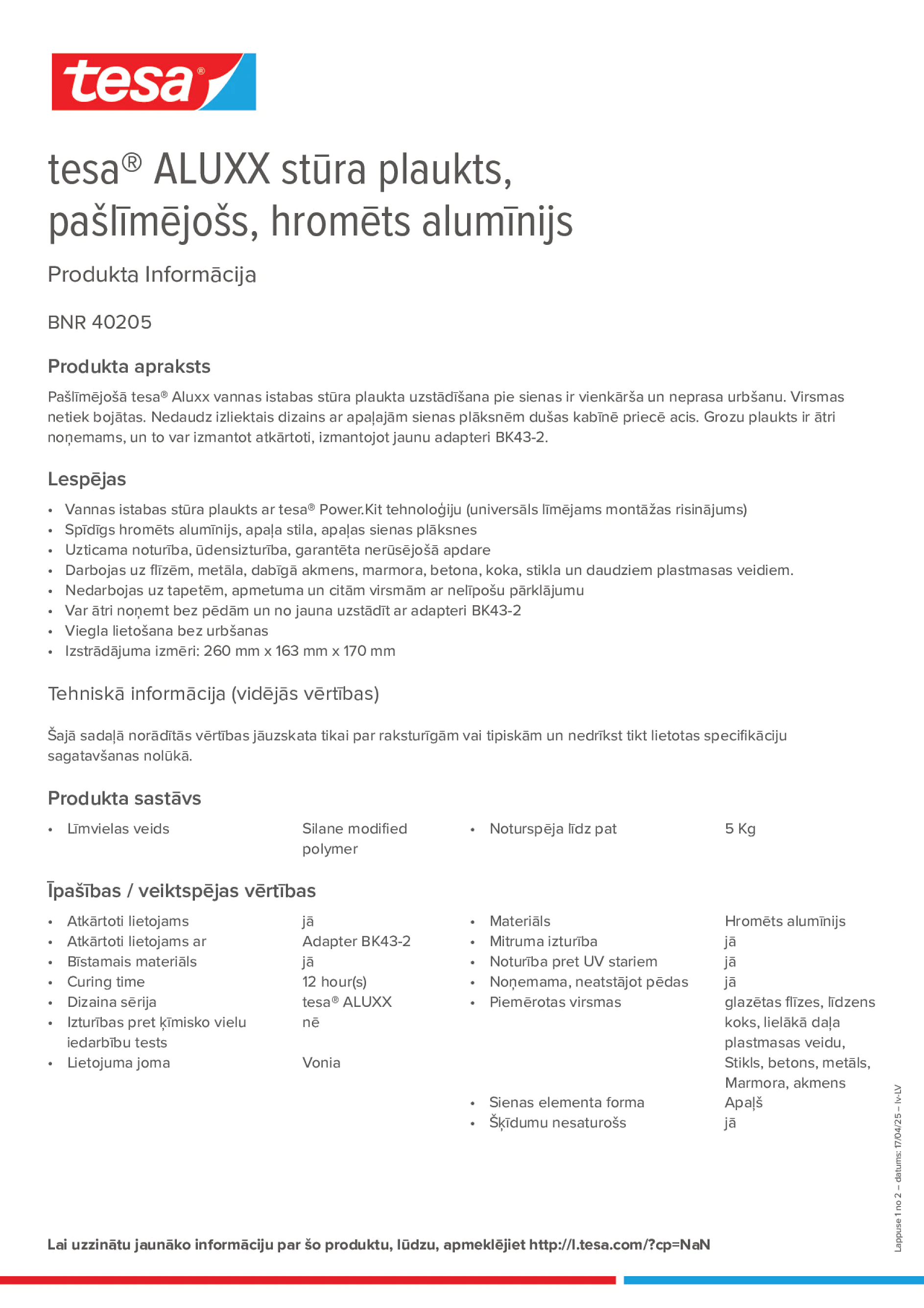 Product information_tesa® 40205_lv-LV