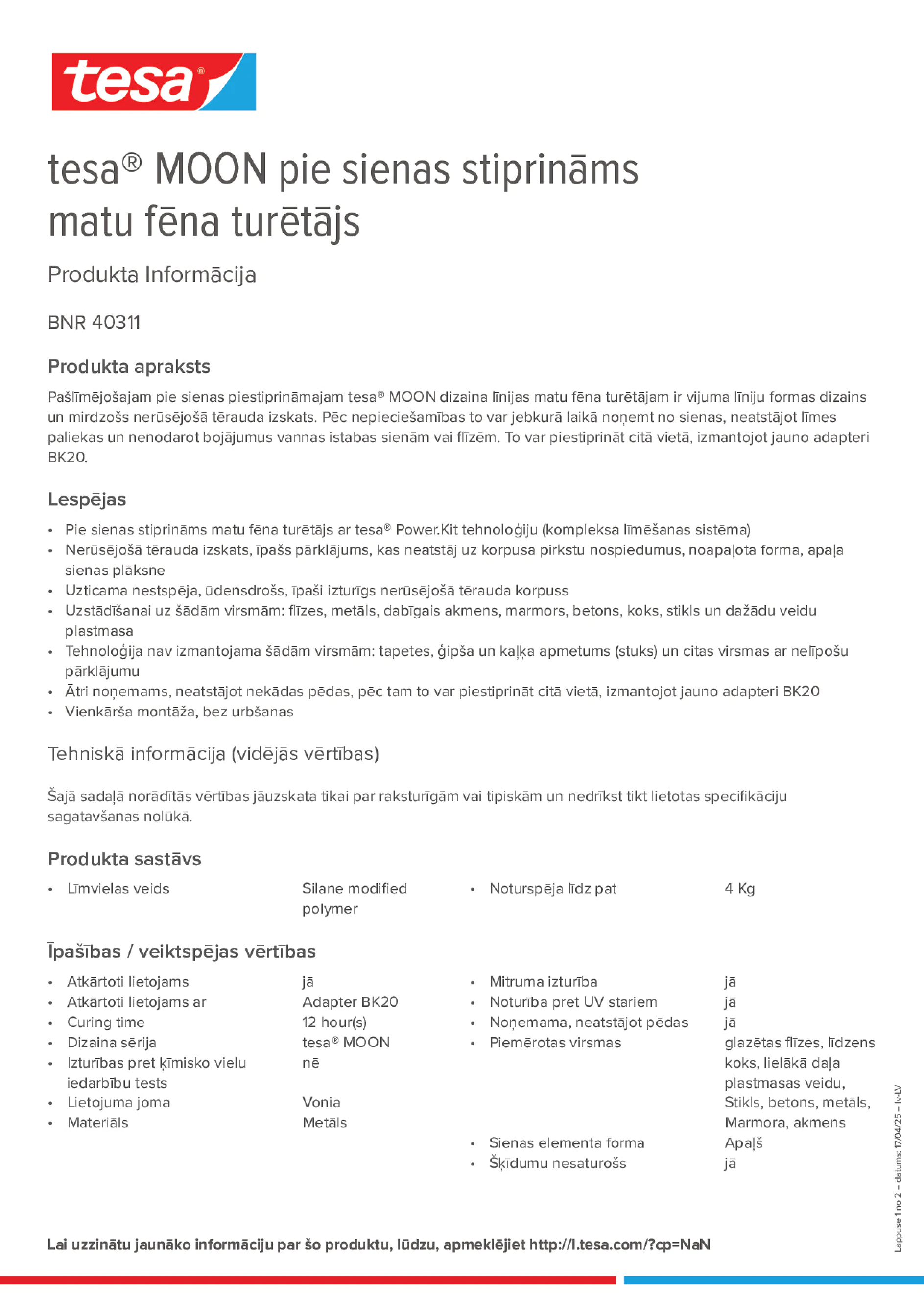 Product information_tesa® 40311_lv-LV