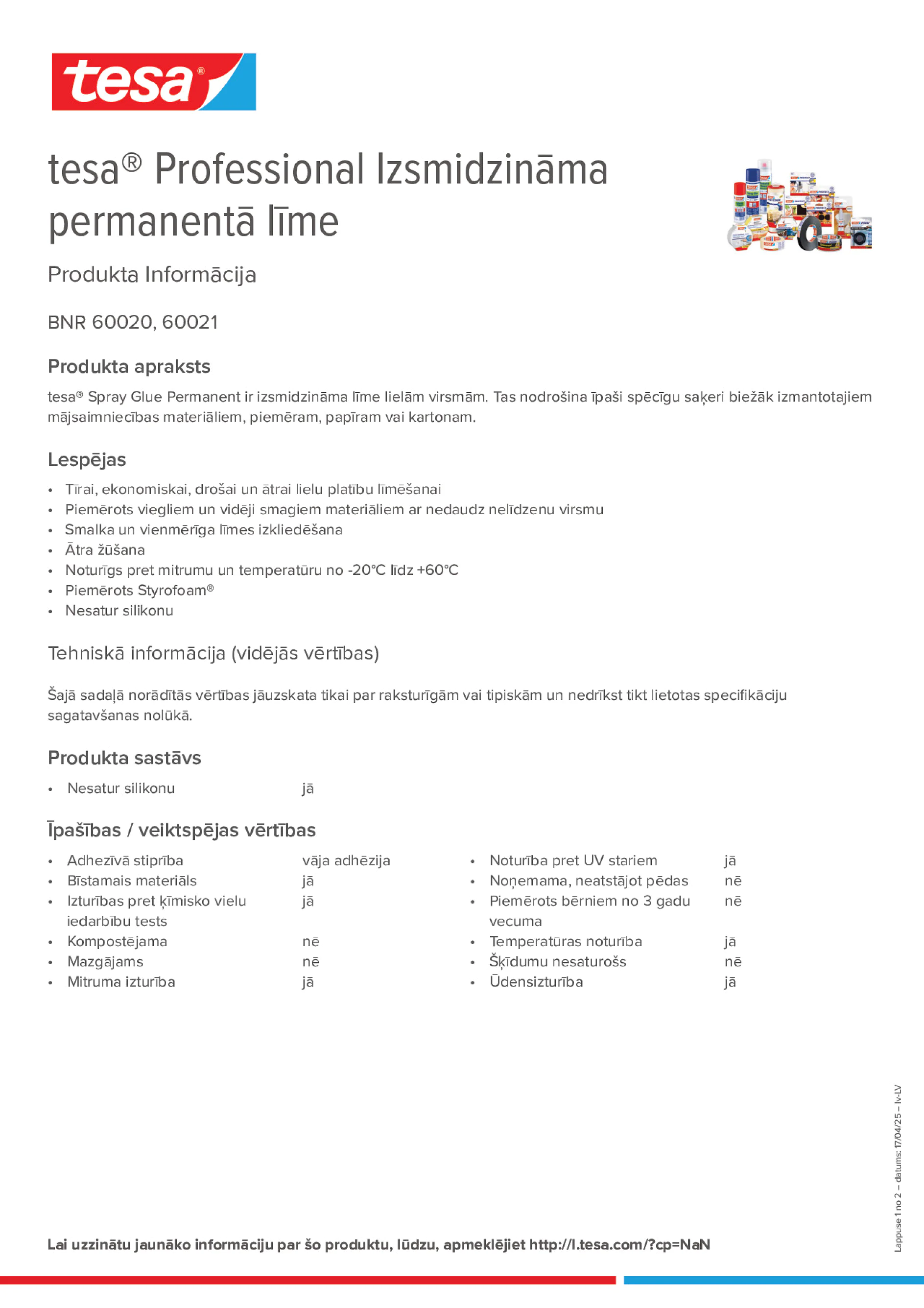 Product information_tesa® Professional 60020 / 60021_lv-LV