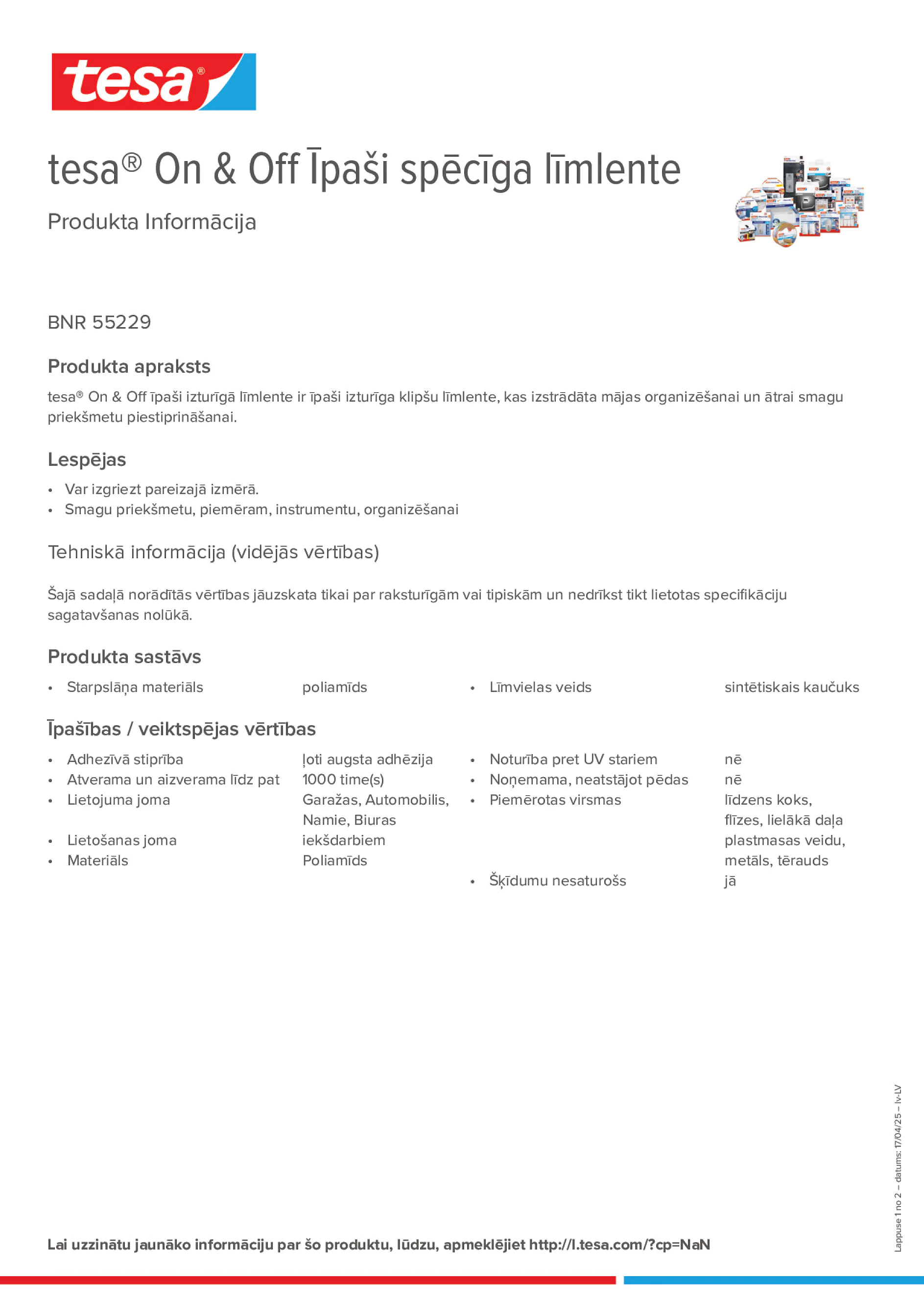 Product information_tesa® On & Off 55229_lv-LV