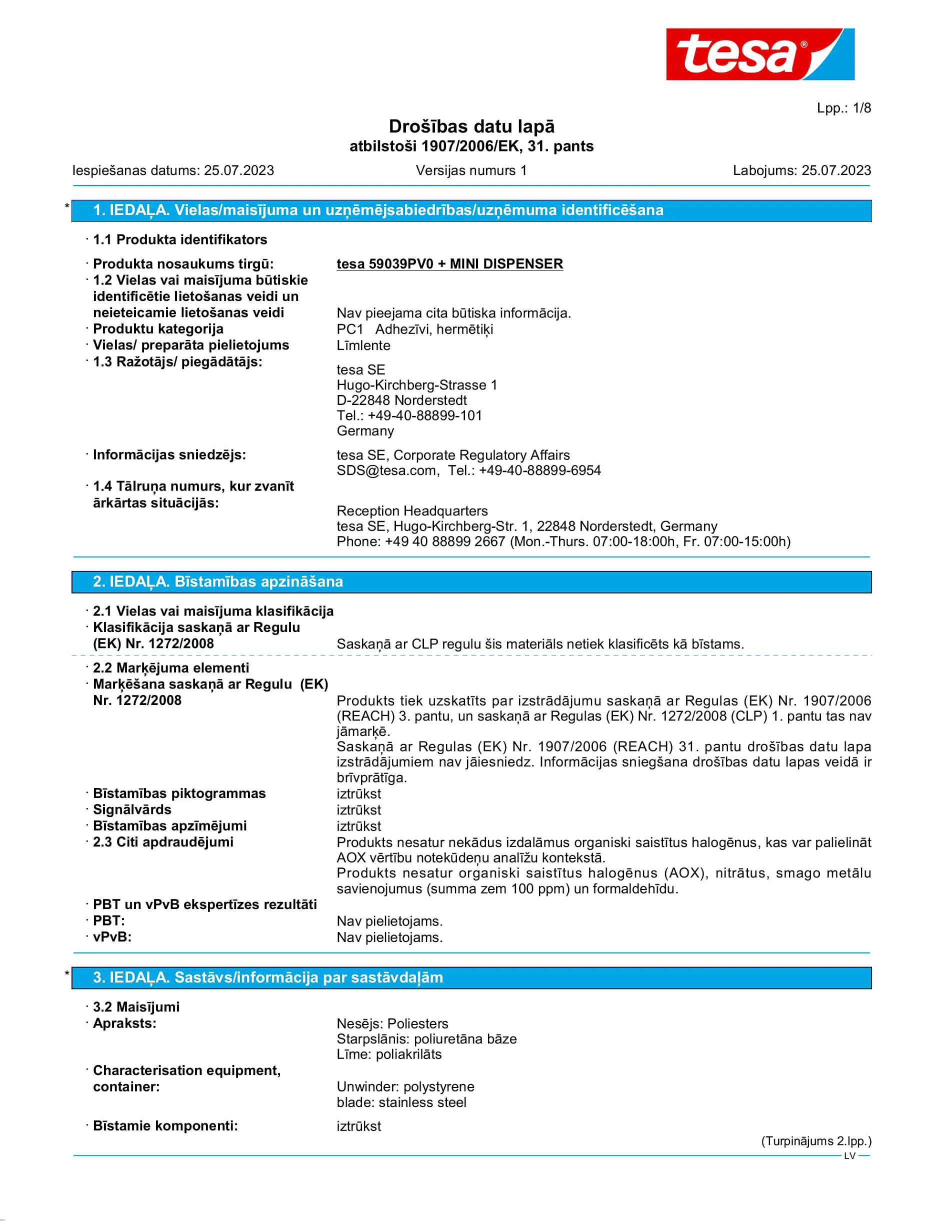 Safety data sheet_tesafilm® 59038_lv-LV_v1