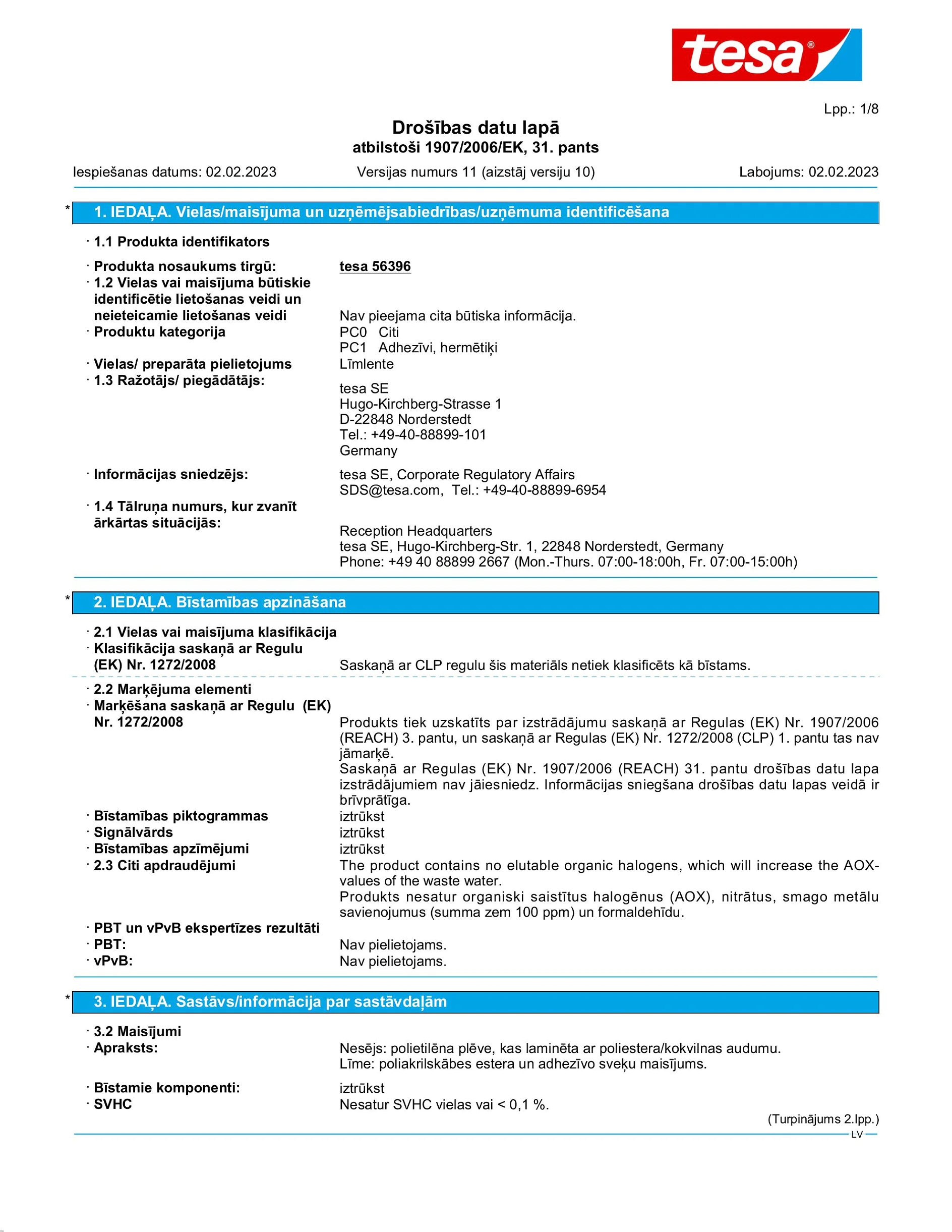 Safety data sheet_tesa® extra Power 56348_lv-LV_v11