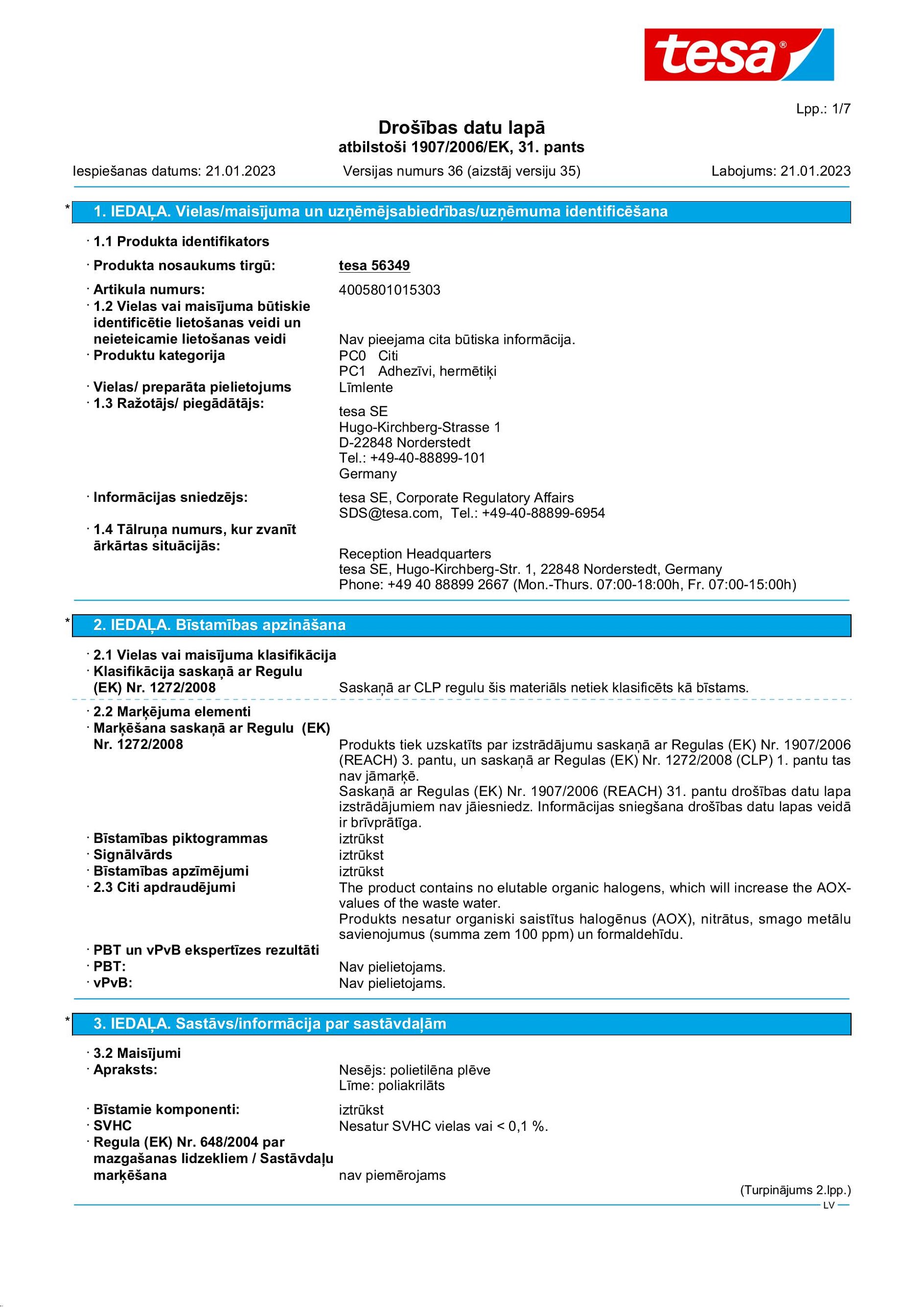 Safety data sheet_tesa® extra Power 56349_lv-LV_v36