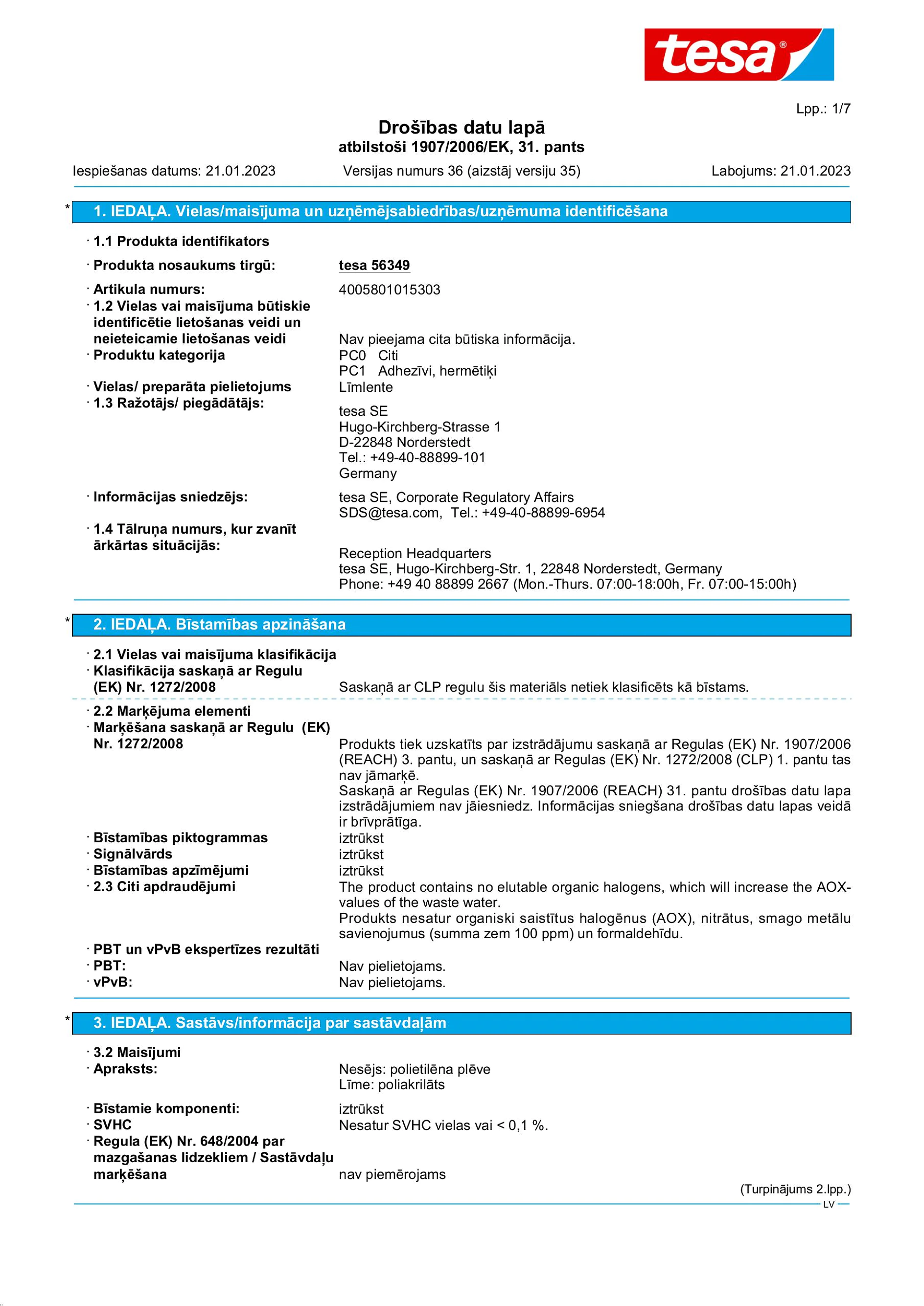 Safety data sheet_tesa® extra Power 56349_lv-LV_v36