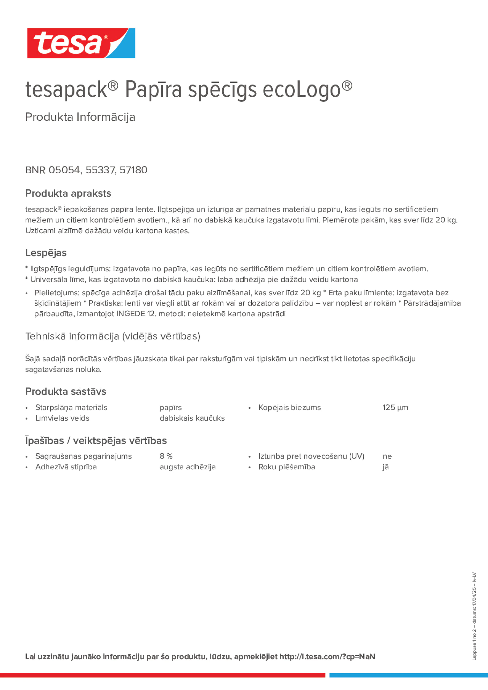 Product information_tesapack® 05054_lv-LV
