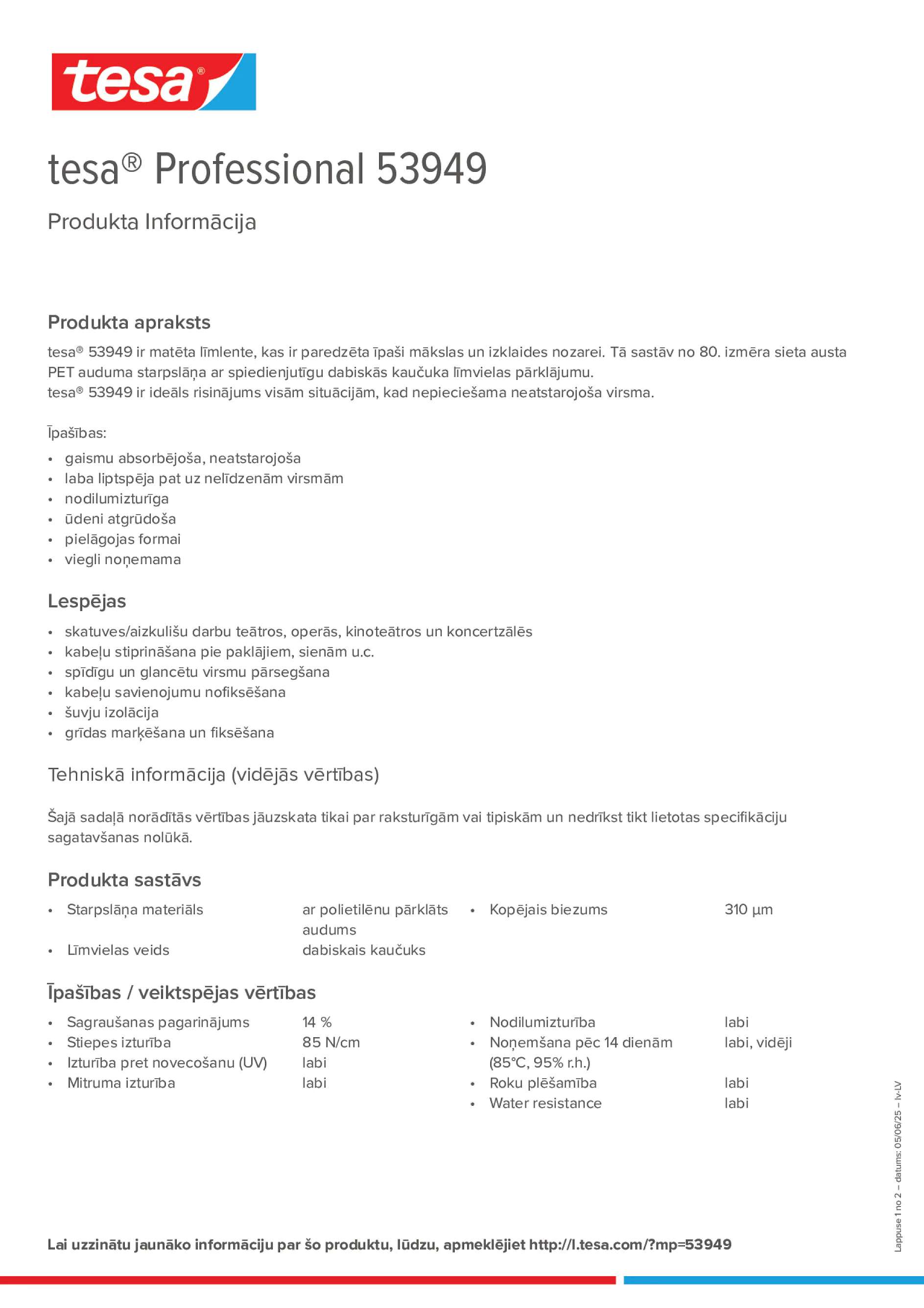 Product information_tesa® Professional 53949_lv-LV