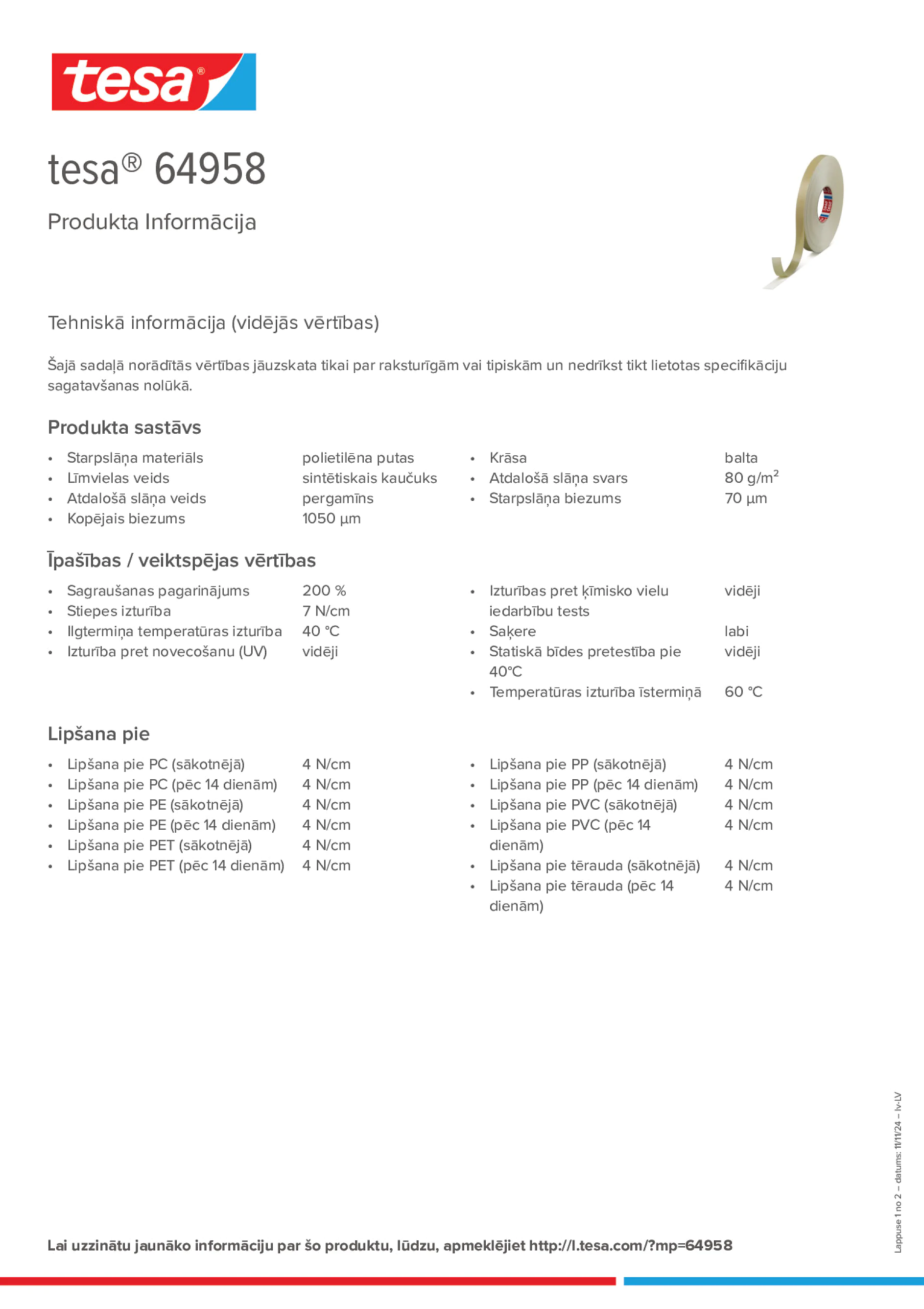 Product information_tesa® 64958_lv-LV