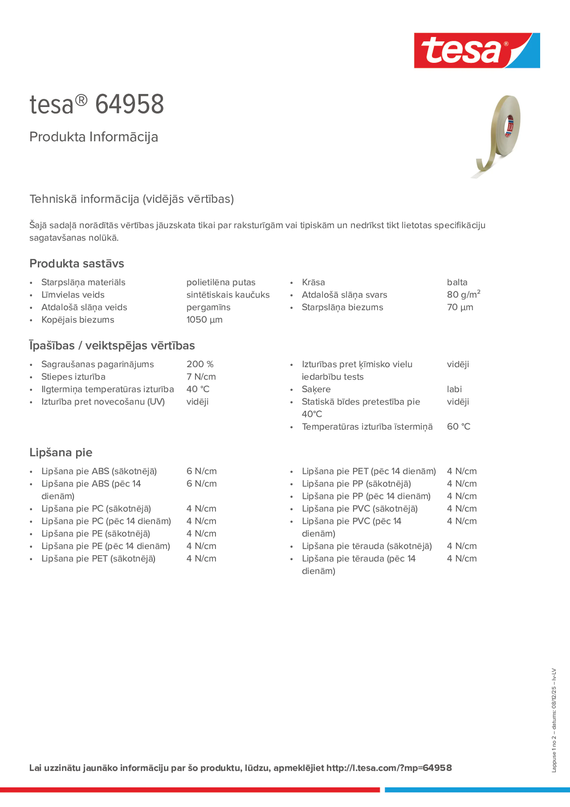 Product information_tesa® 64958_lv-LV
