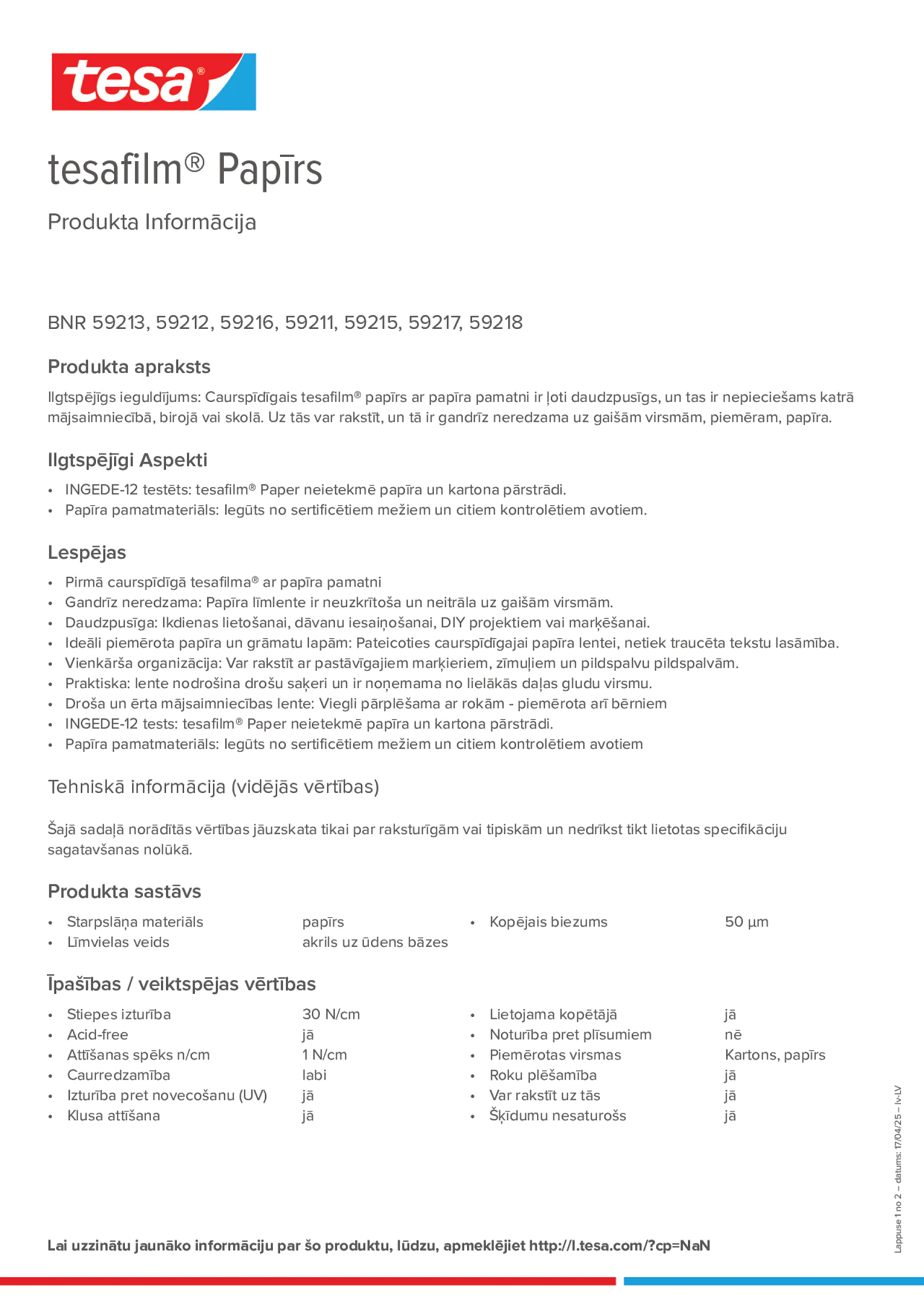 Product information_tesafilm® 59213_lv-LV