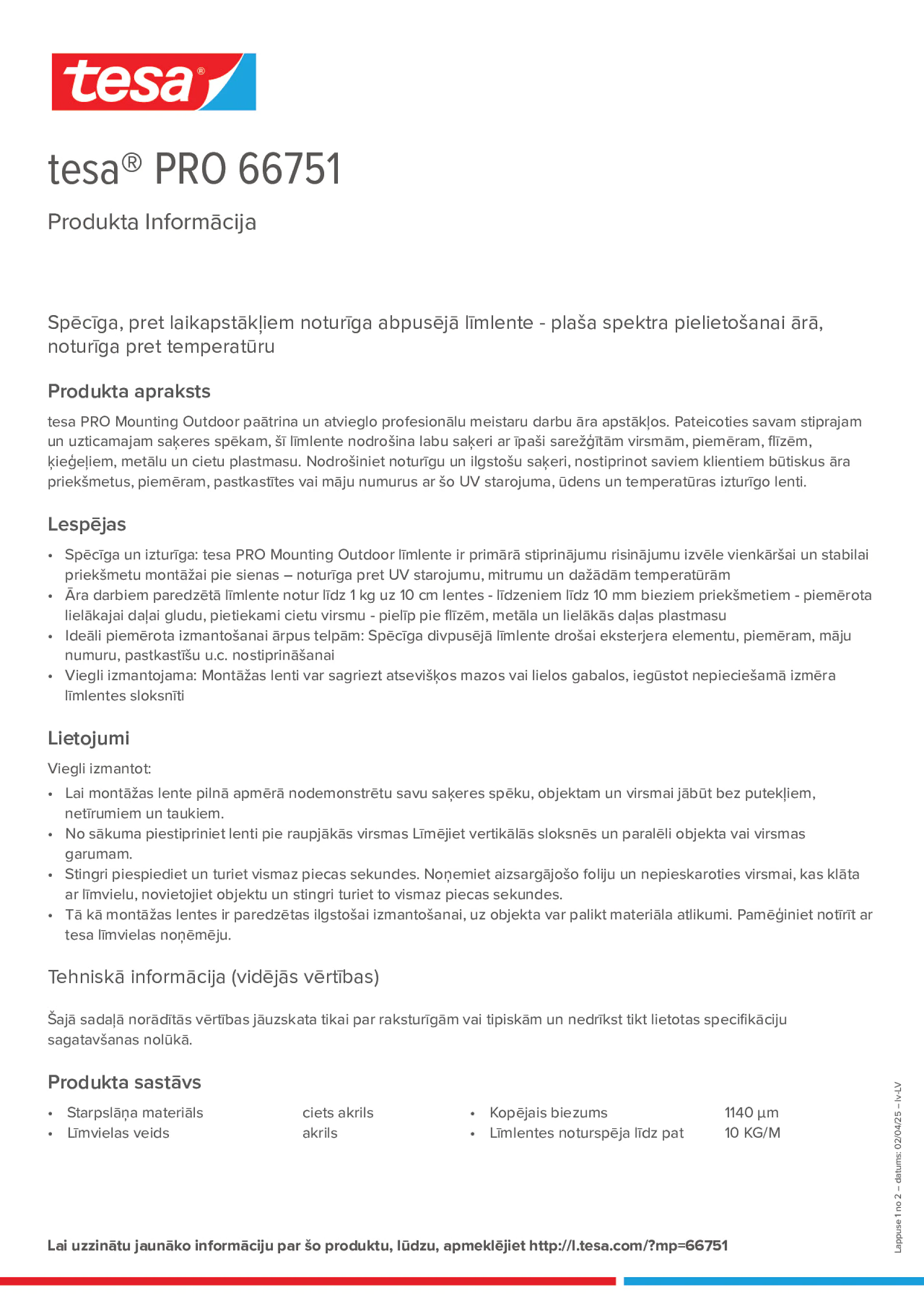 Product information_tesa® PRO 66751_lv-LV