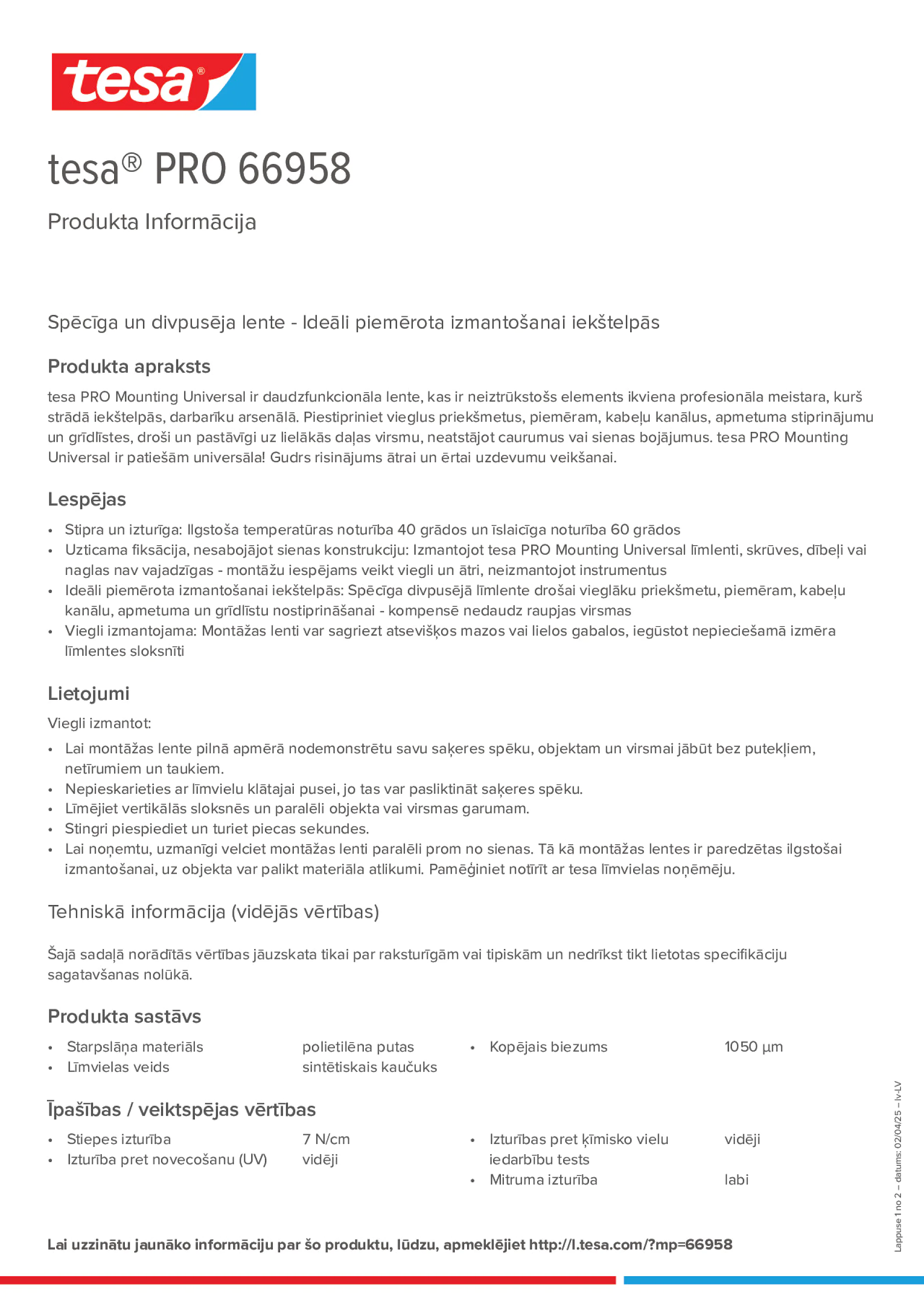 Product information_tesa® PRO 66958_lv-LV