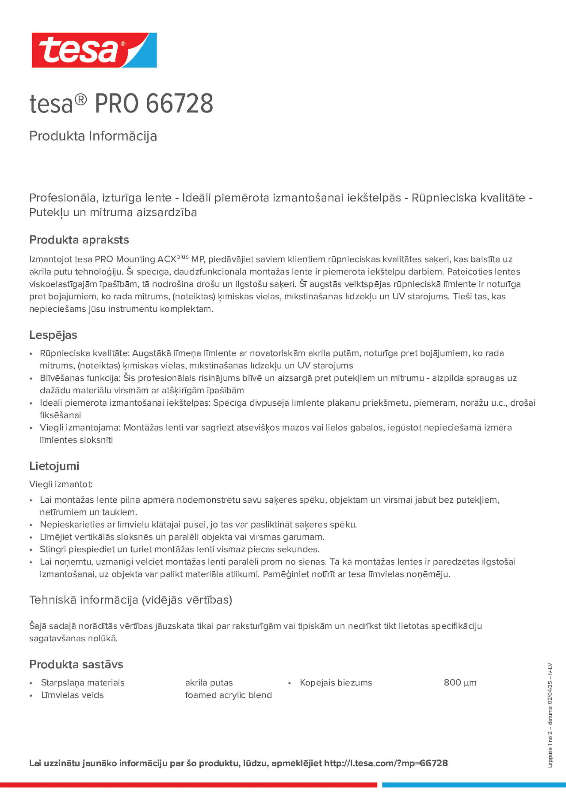 Product information_tesa® PRO 66728_lv-LV