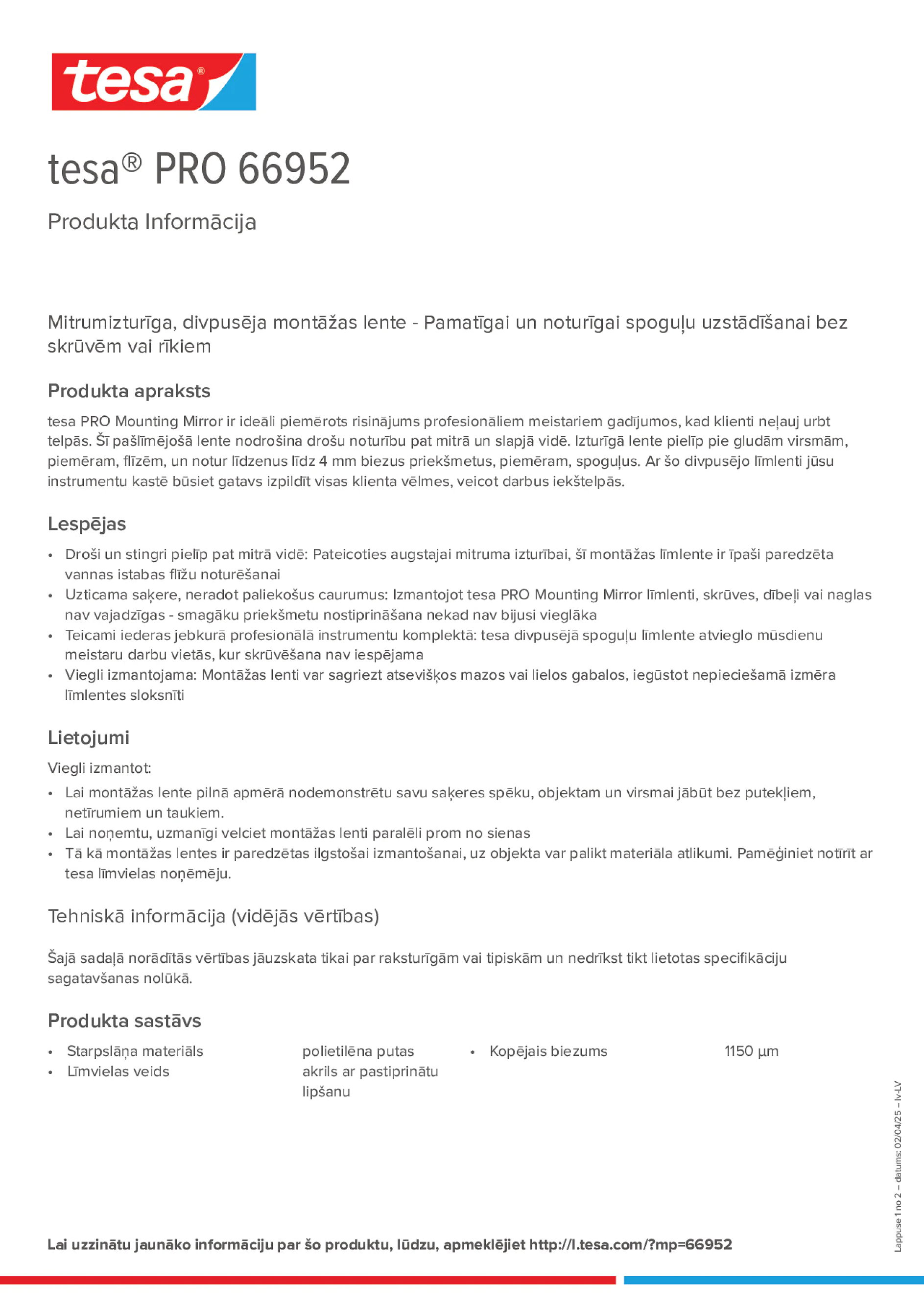 Product information_tesa® PRO 66952_lv-LV